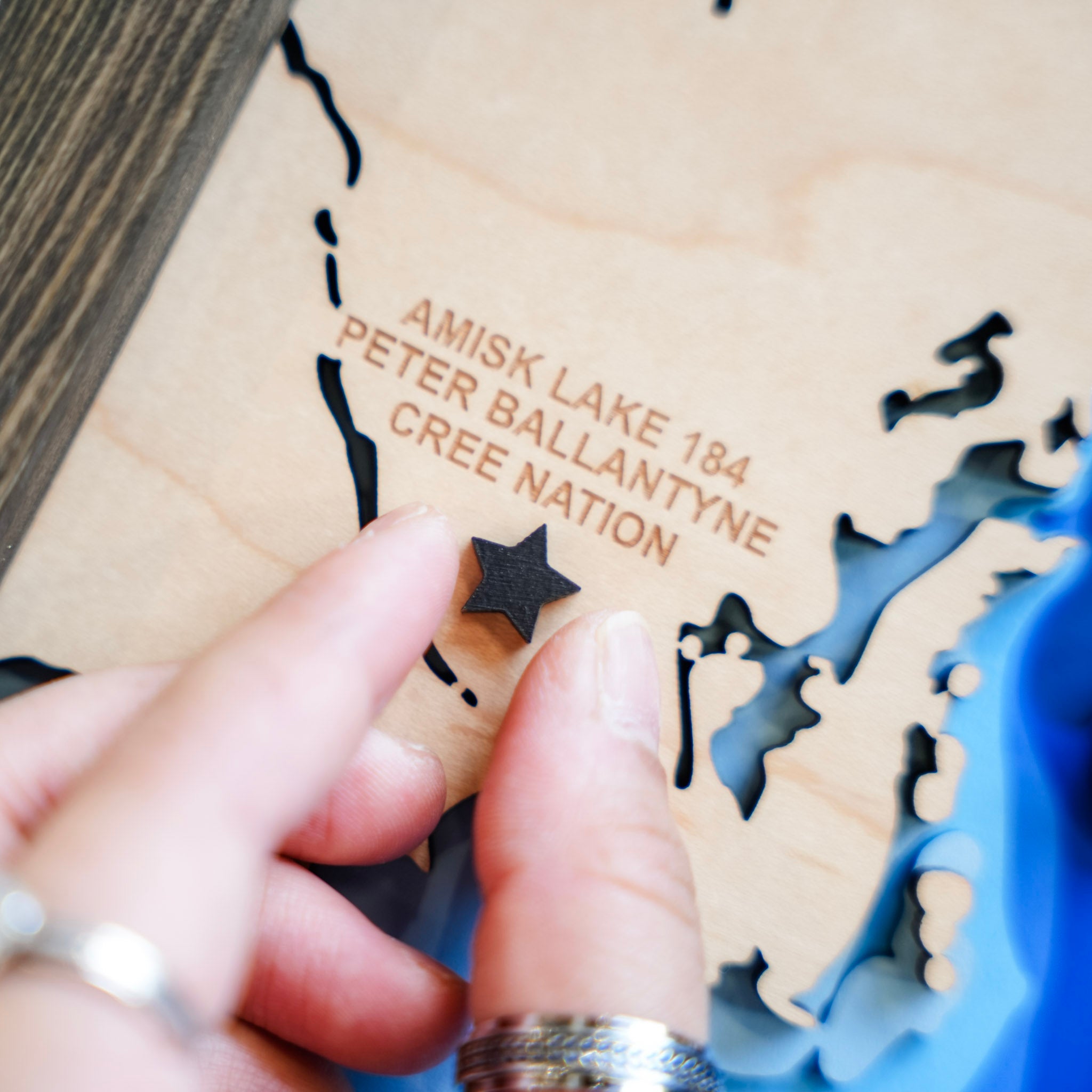 Amisk Lake Map • Bathymetric Layered Wood Depth Map • For Lake Lovers