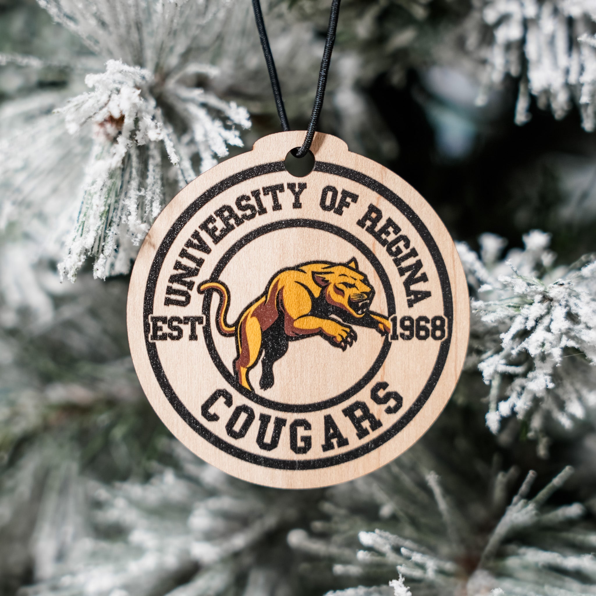 University of Regina Cougars • 3D Wood & Acrylic Ornaments • For Students & Proud Parents