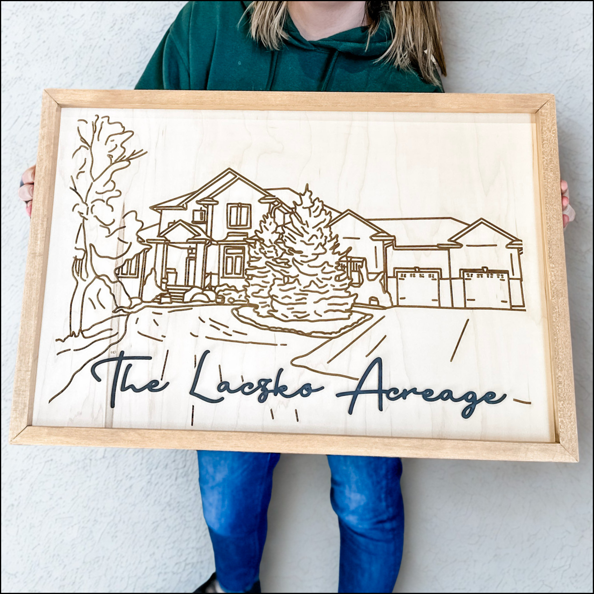 Homes & Places Portrait • Laser Engraved Artwork from Photo