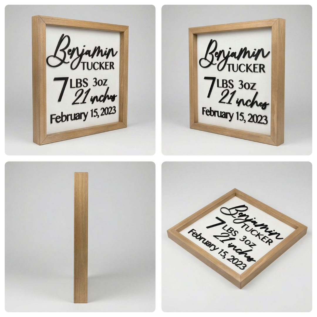 Personalized Birth Stats Name Sign