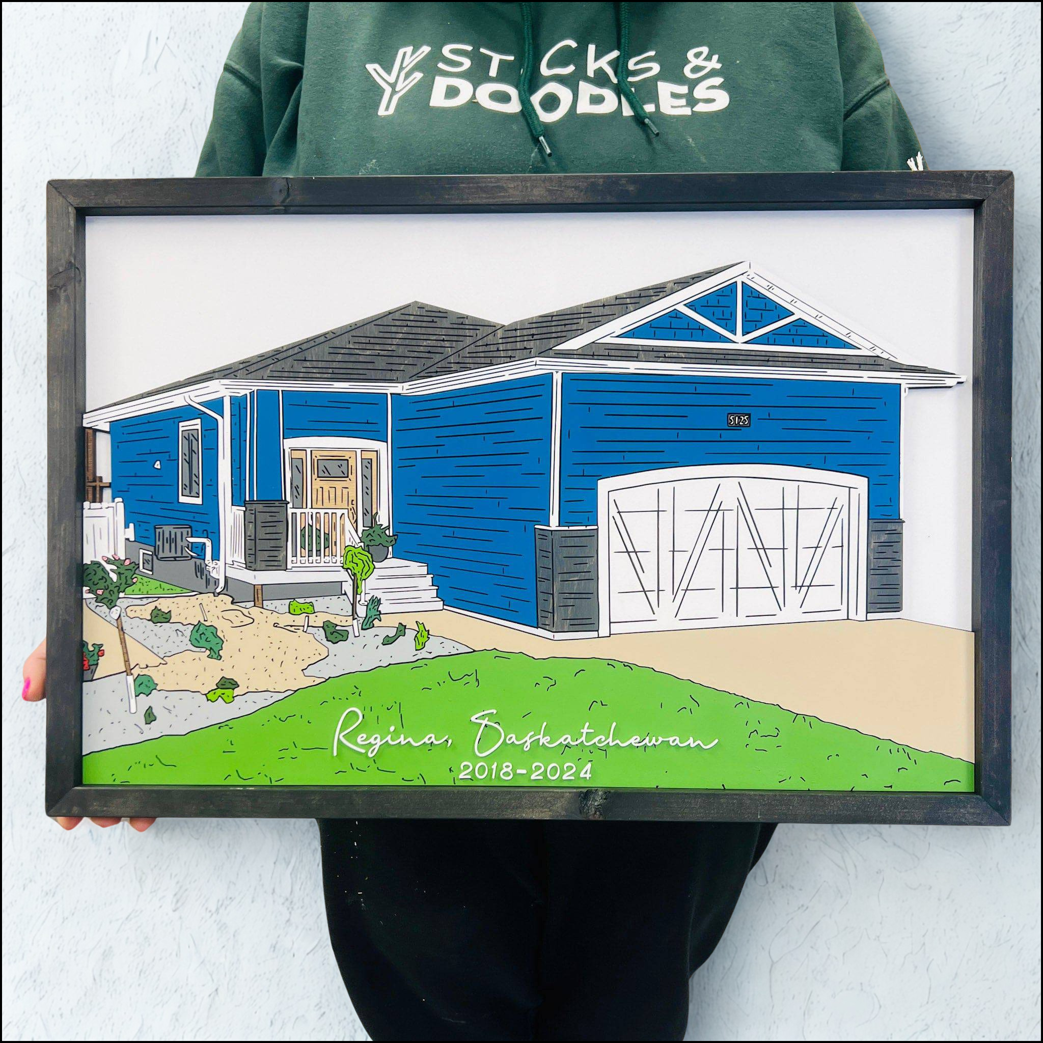 Homes & Places Portrait • Hand-Painted 3D Artwork from Photo