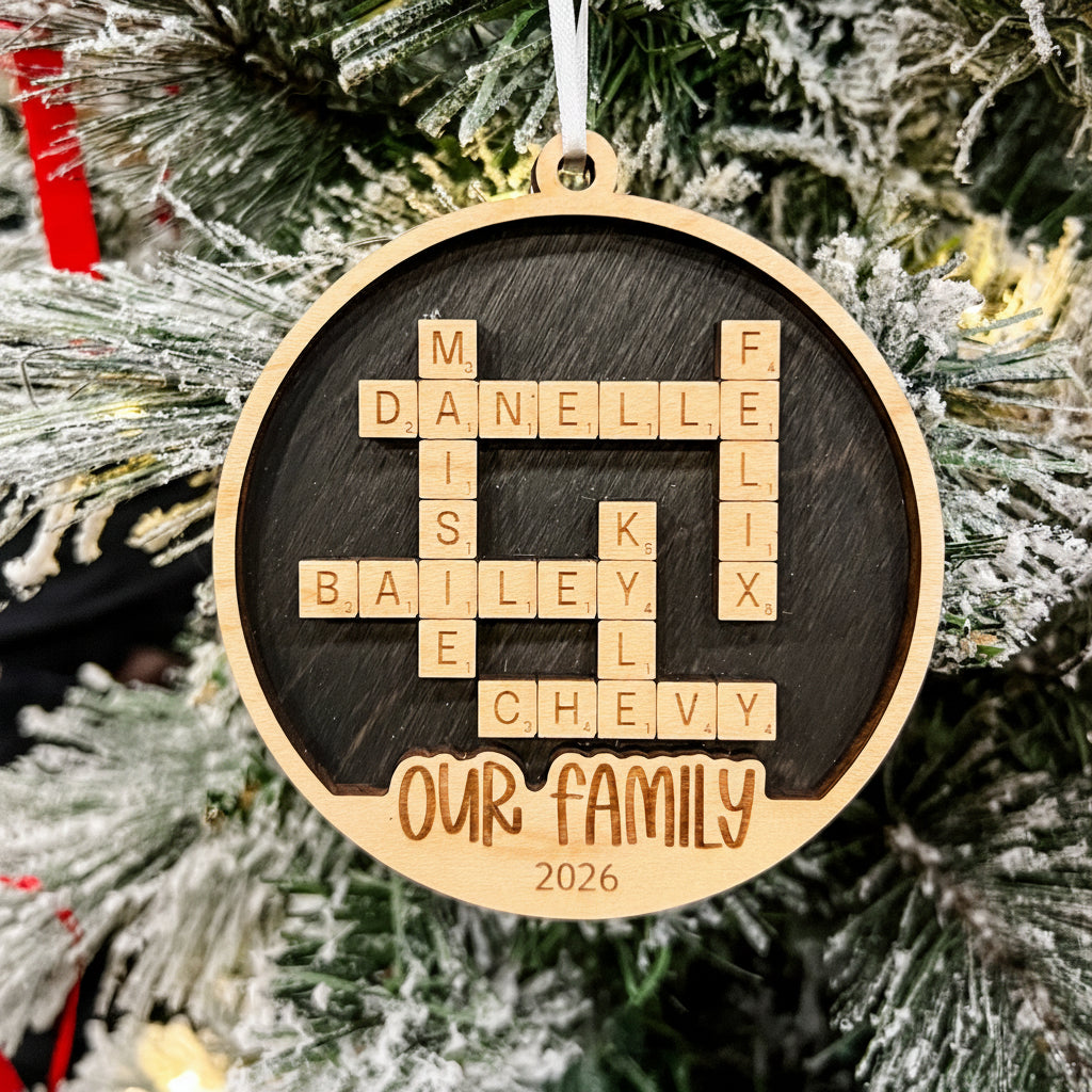 Personalized Family Scrabble-Style Ornament