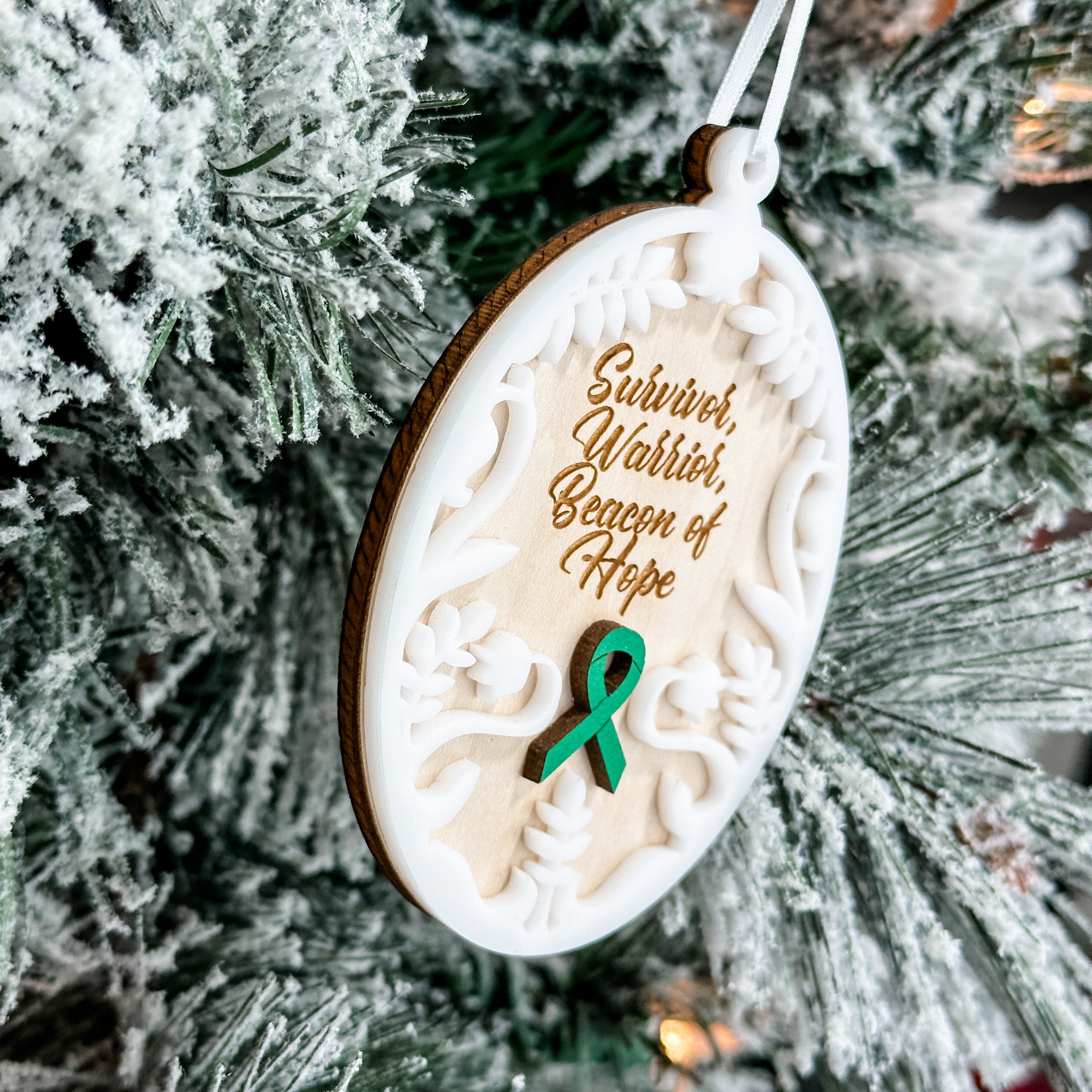 Custom Awareness Ribbon • 3D Wood & Acrylic Ornament