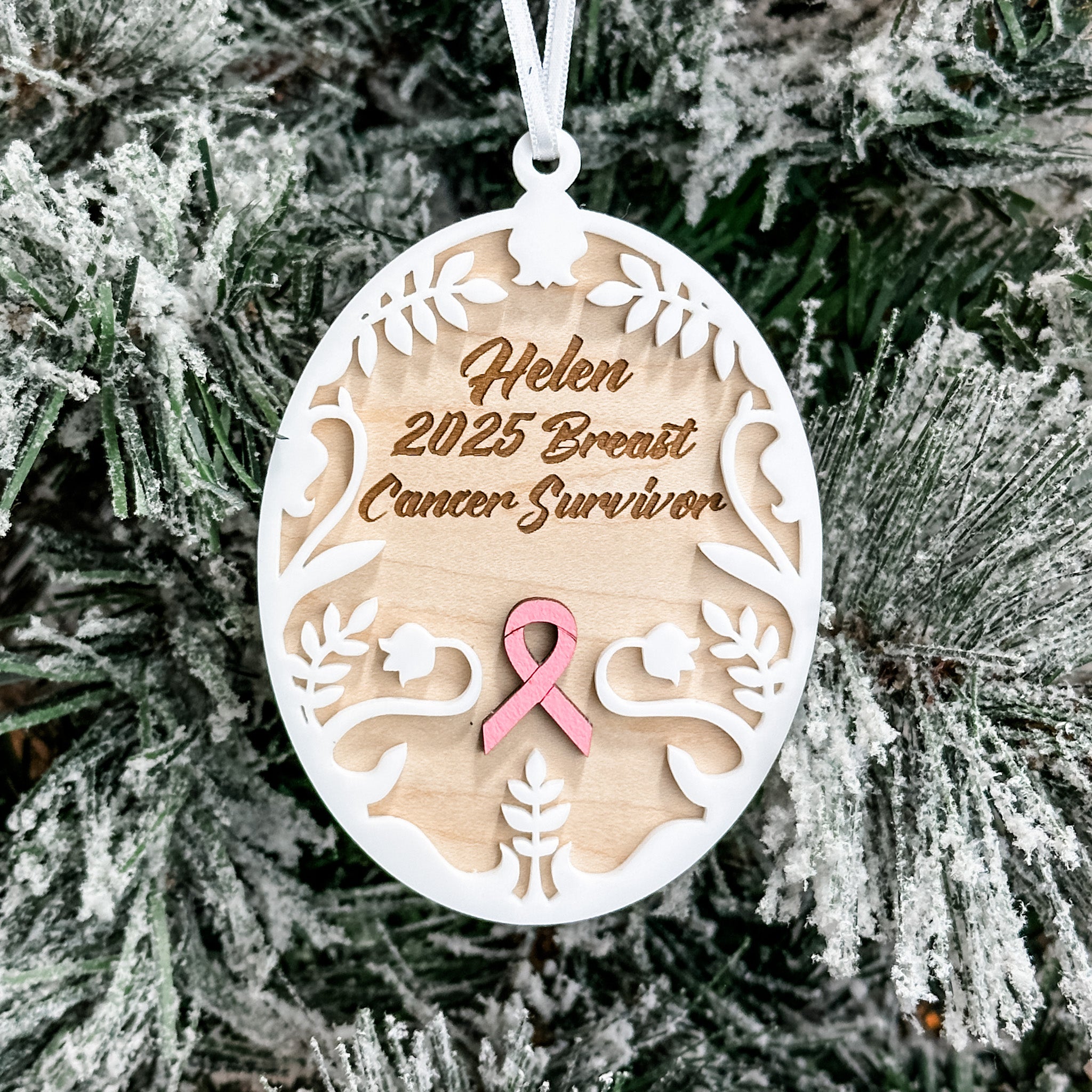 Custom Awareness Ribbon • 3D Wood & Acrylic Ornament