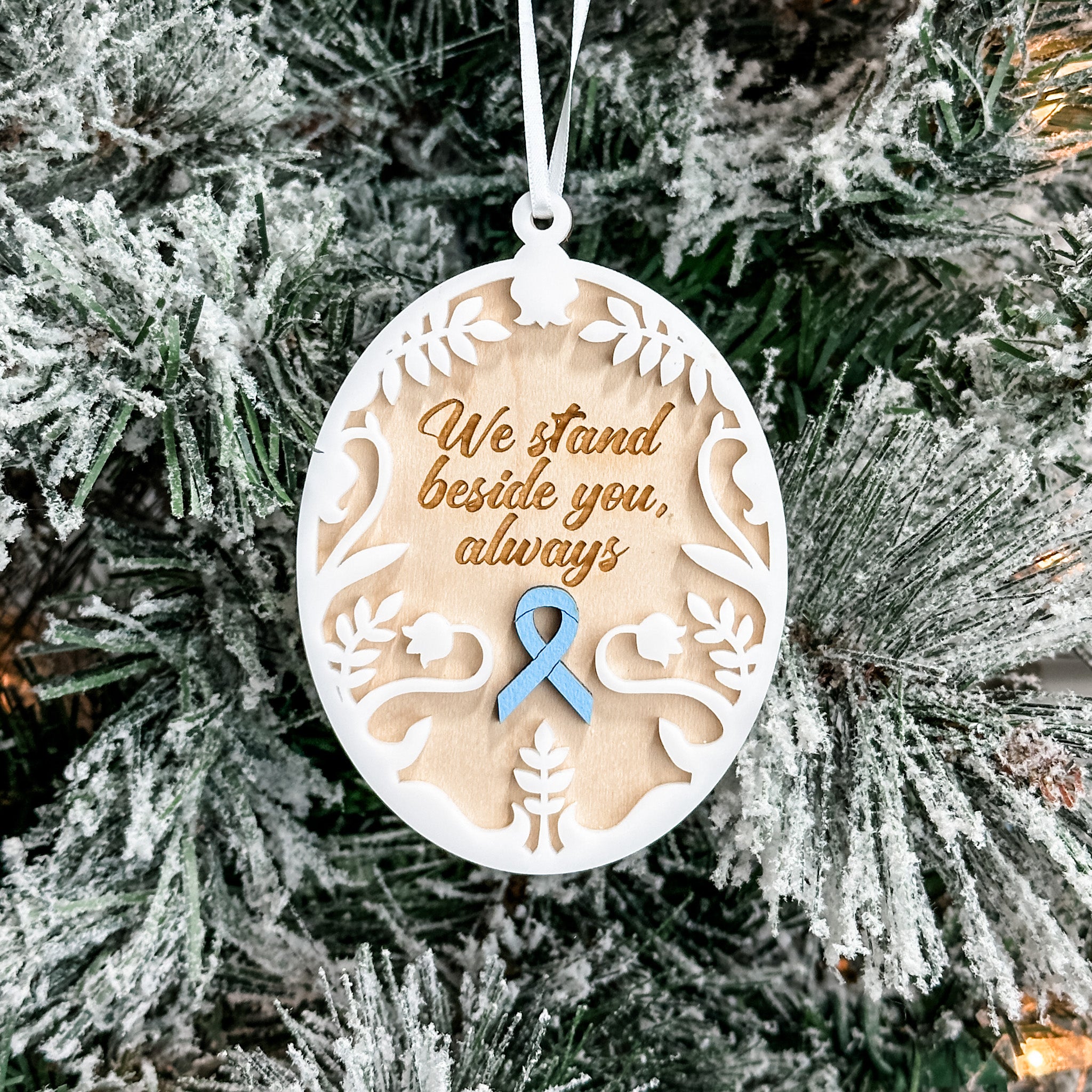 Custom Awareness Ribbon • 3D Wood & Acrylic Ornament