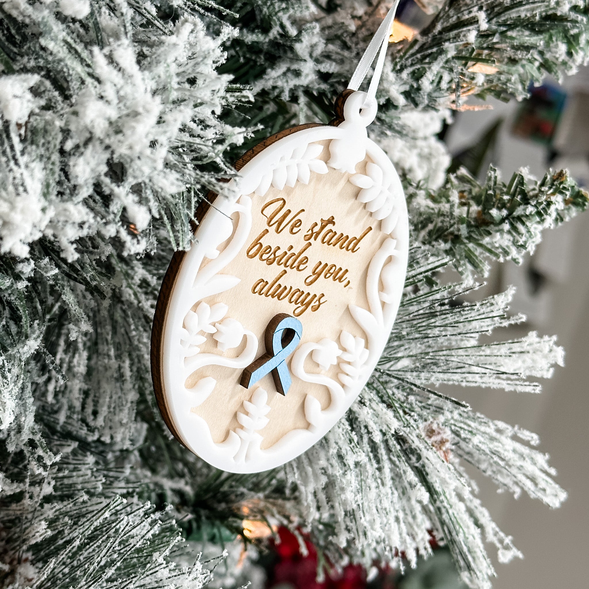 Custom Awareness Ribbon • 3D Wood & Acrylic Ornament