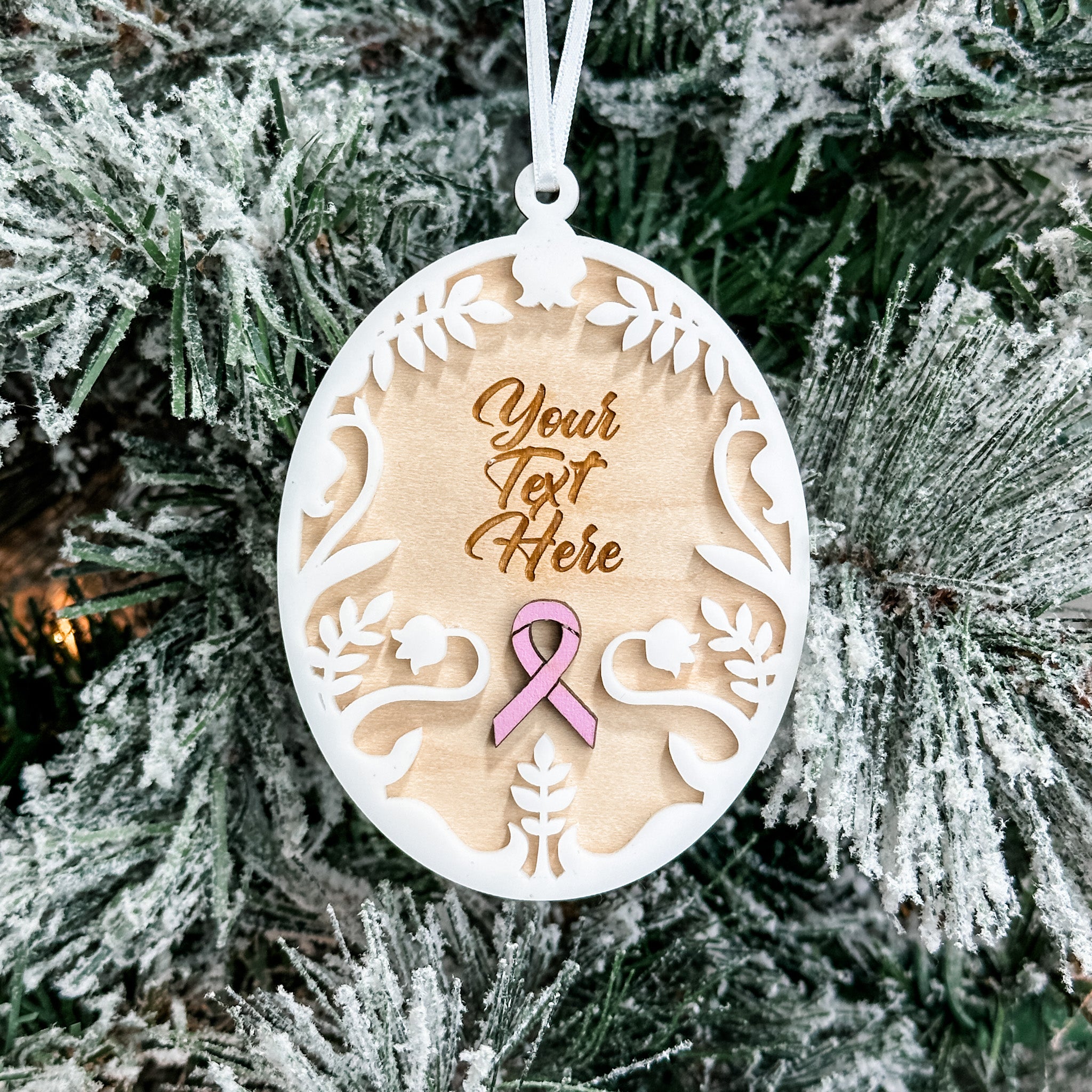 Custom Awareness Ribbon • 3D Wood & Acrylic Ornament
