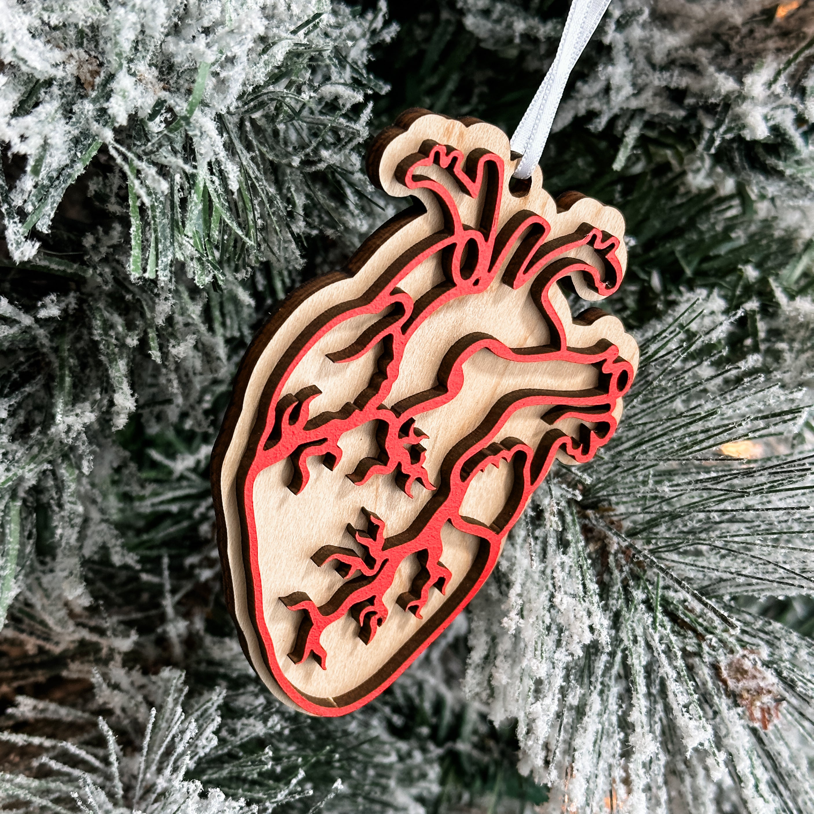 Anatomical Heart • Layered Wooden Ornament • For Gothic & Medical Gifts