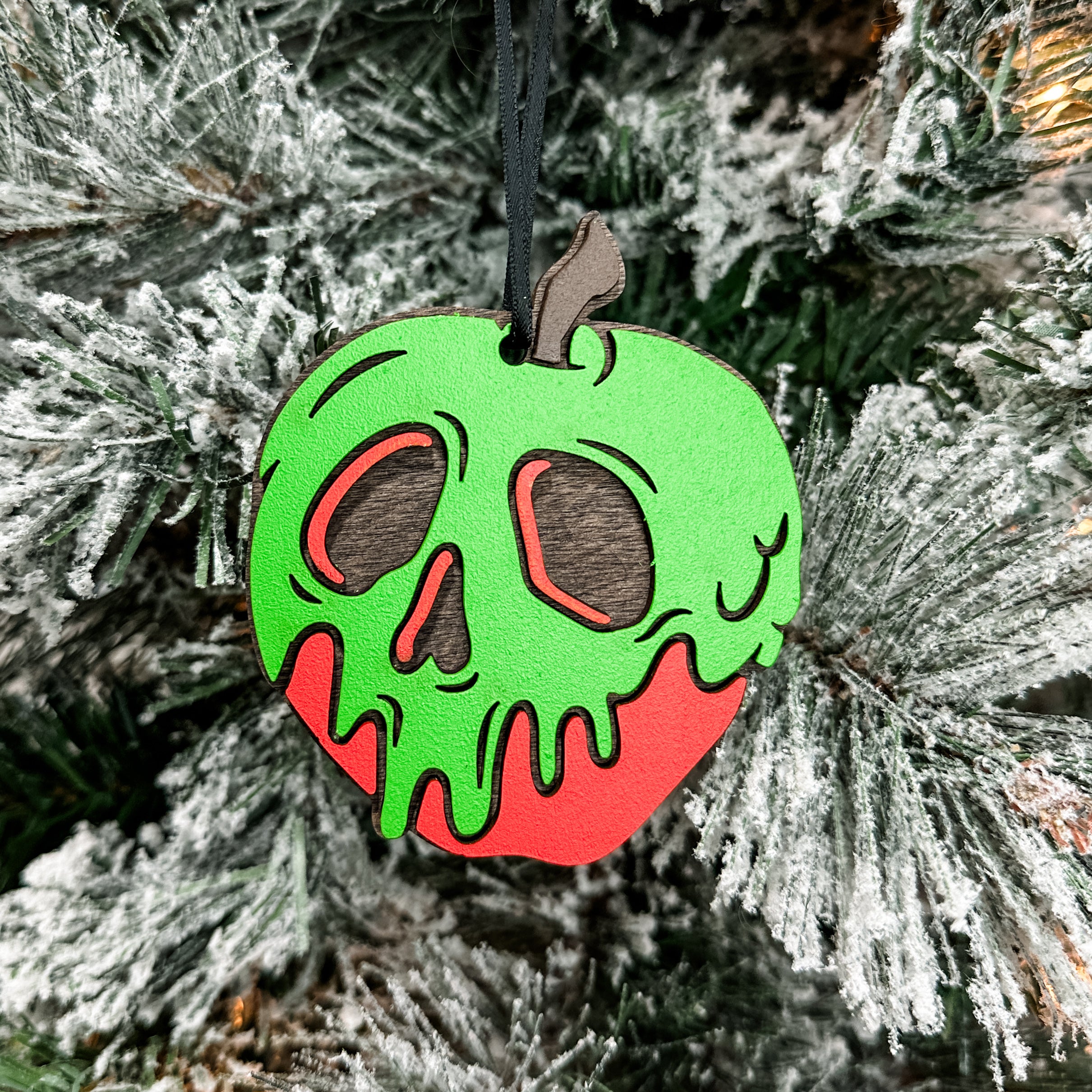 Poisoned Apple • Layered Wood Ornament • Halloween Decor & Gifts