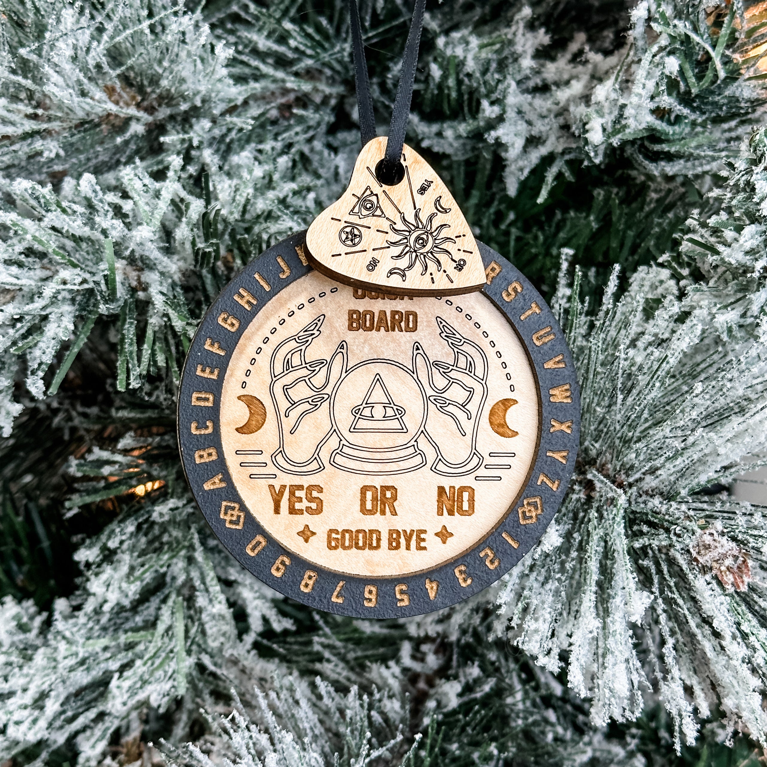 Ouija Board • Layered Wood Ornament • For Gothic & Halloween Decor