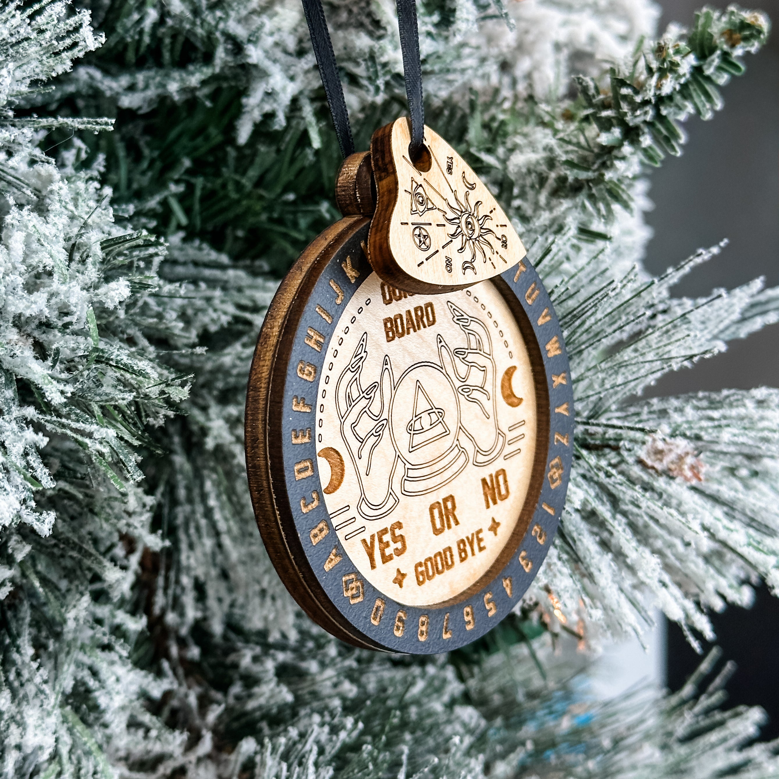 Ouija Board • Layered Wood Ornament • For Gothic & Halloween Decor