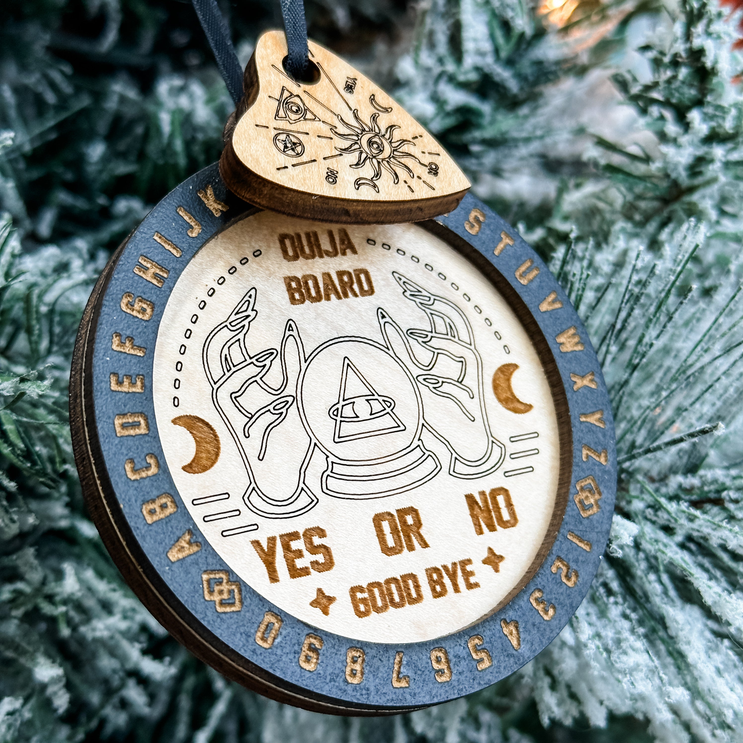 Ouija Board • Layered Wood Ornament • For Gothic & Halloween Decor