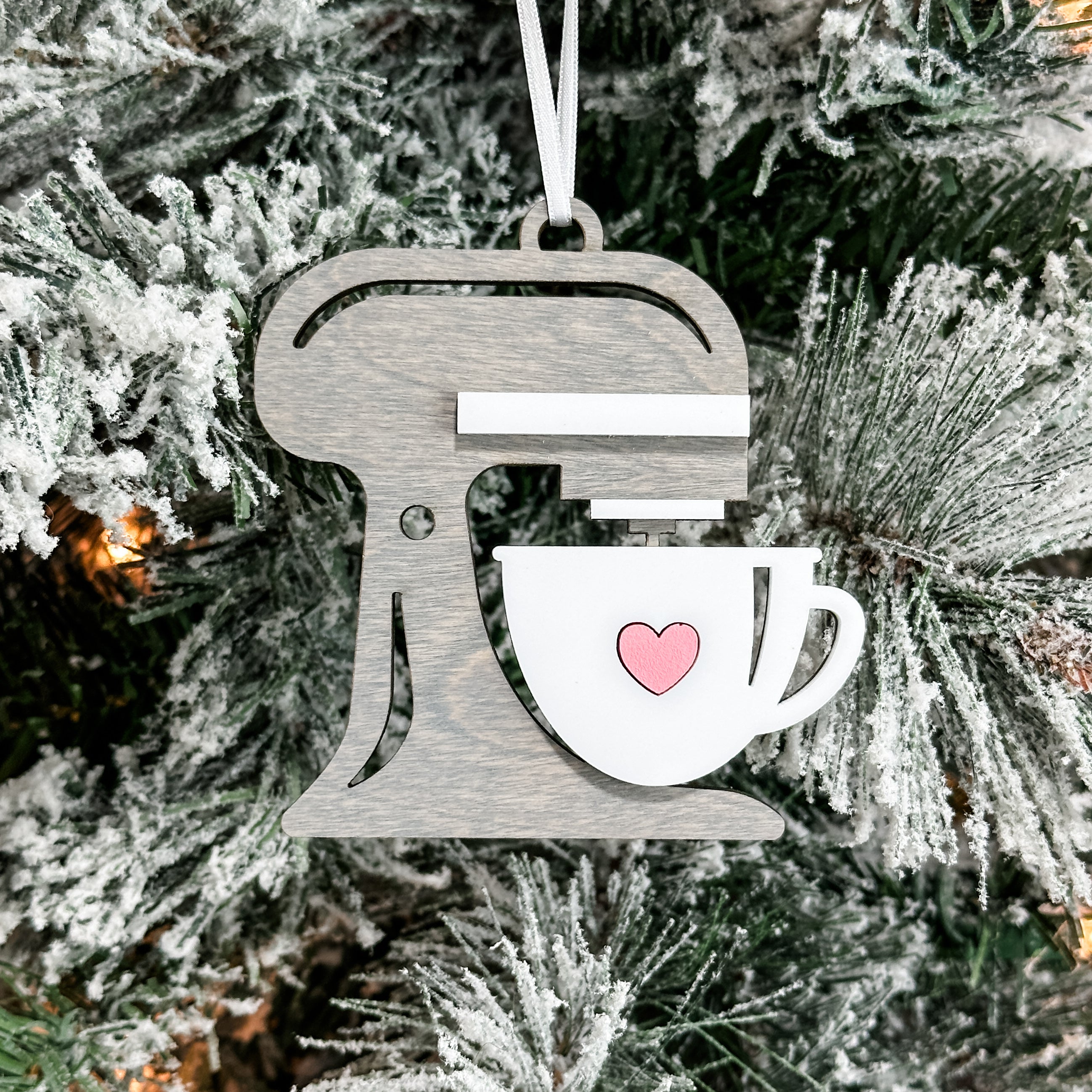 Mixing Bowl • 3D Wood & Acrylic Ornament • For Bakers & Grandma