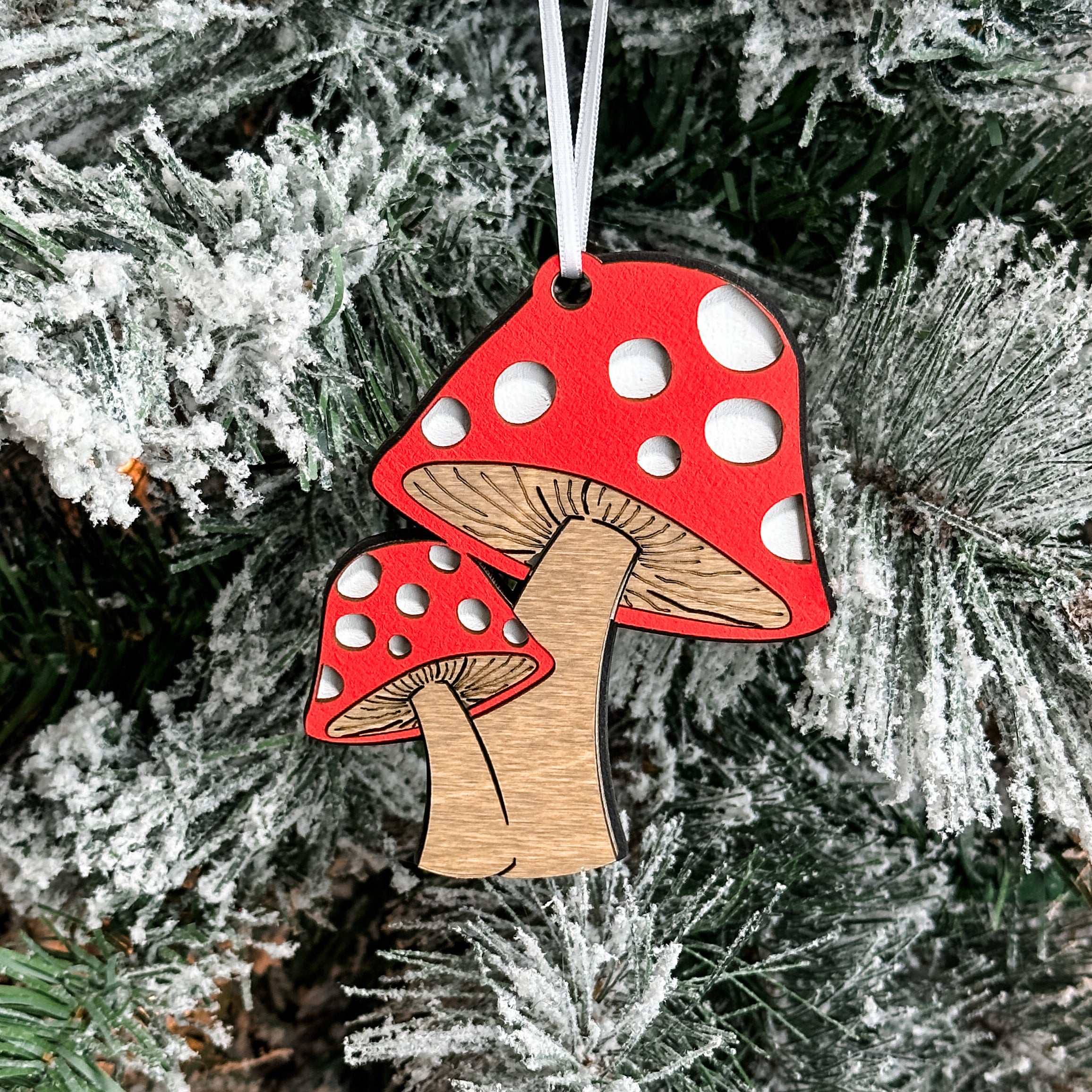 The Mushroom • 3D Wood & Acrylic Ornament • For a Fun Guy!