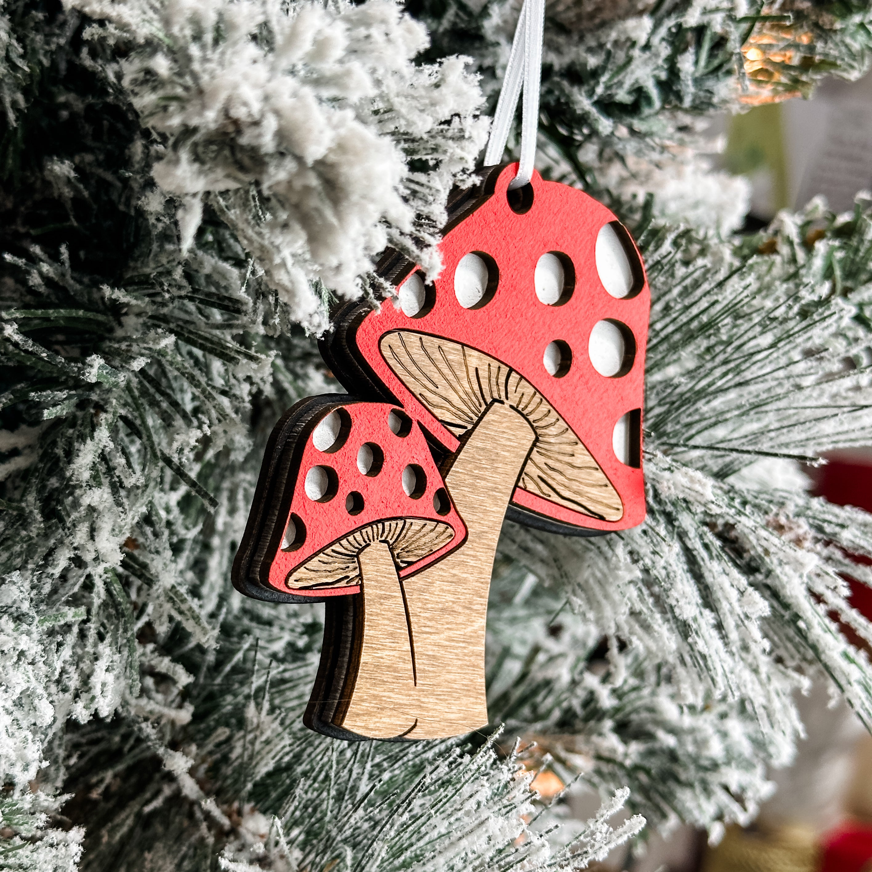 The Mushroom • 3D Wood & Acrylic Ornament • For a Fun Guy!