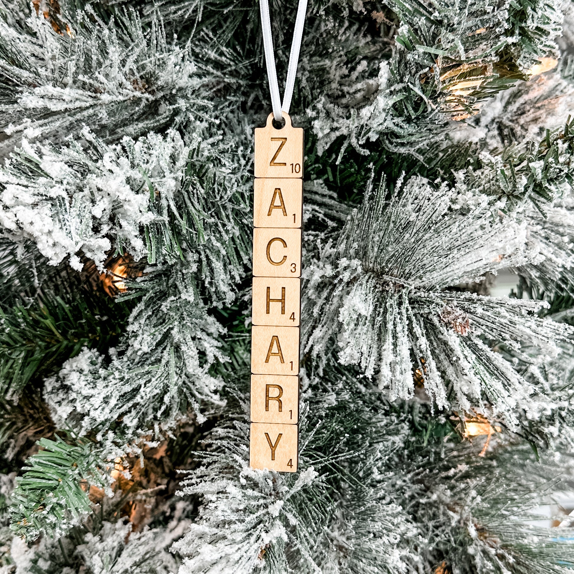 Custom Name Tile • Personalized Wood Ornament or Stocking Tag • For Families