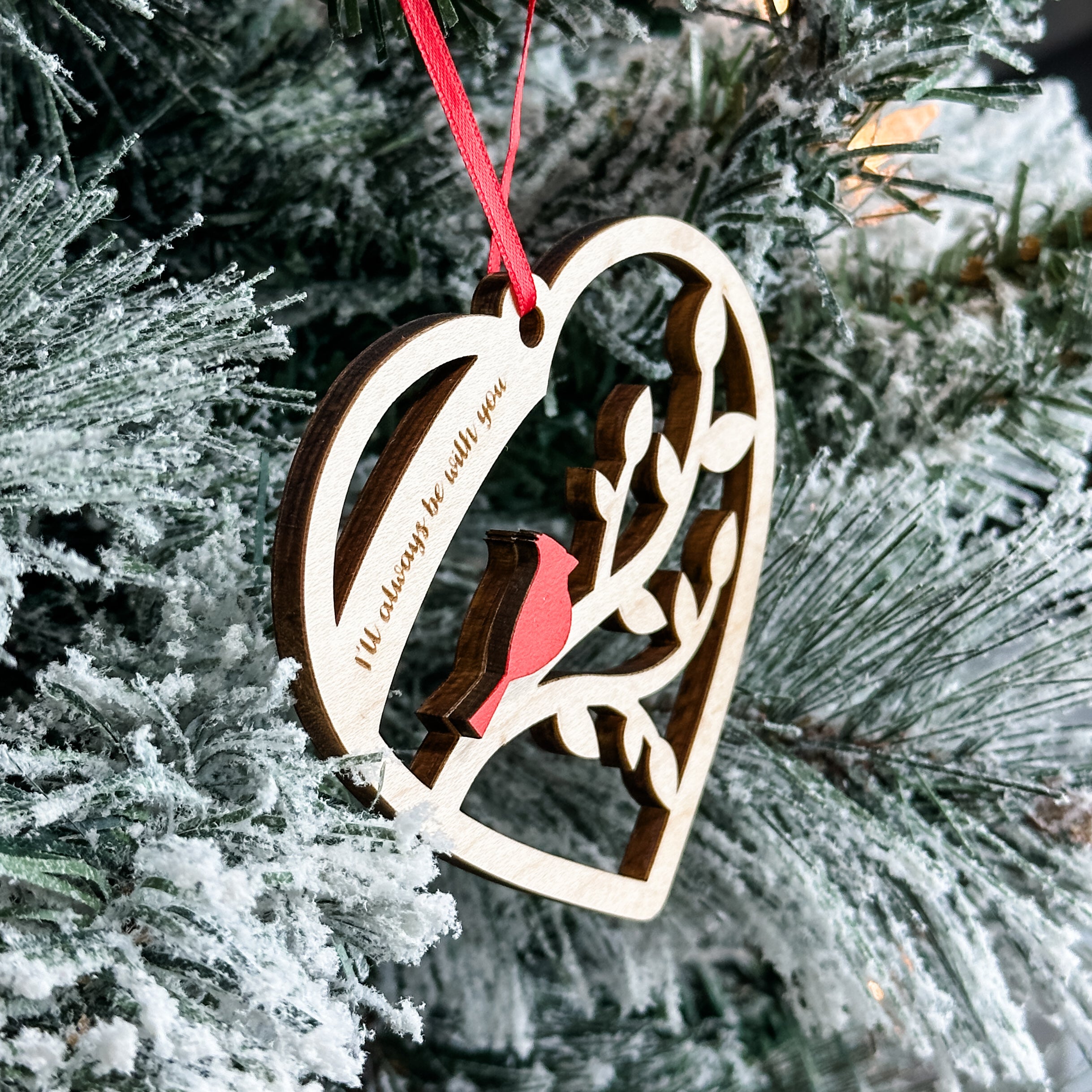 I'll Always Be With You Cardinal • Wood Memorial Ornament • To Remember Loved Ones