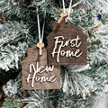 First / New Home with Year • 3D Wood Ornament or Magnet • For Housewarmings