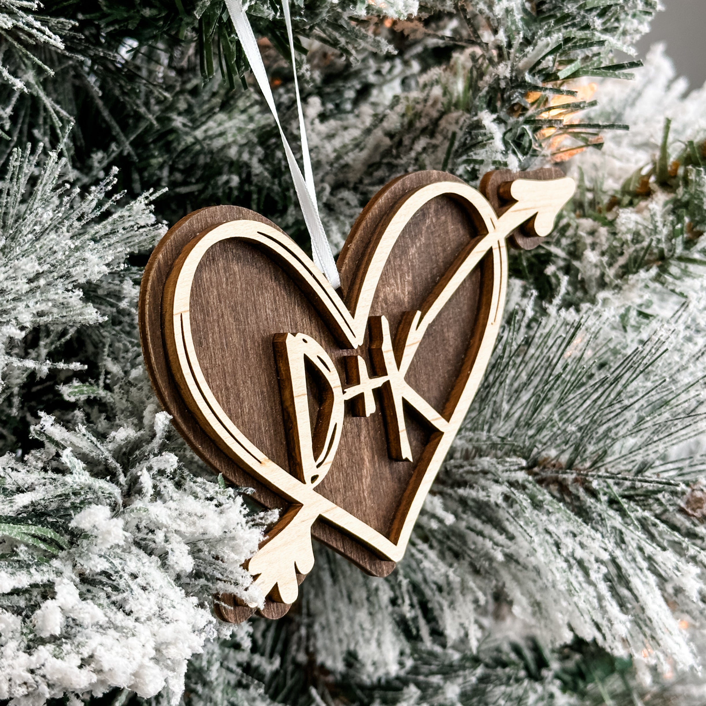 The Carved Heart • Personalized Wood Ornament, Magnet, or Mini Sign • For Couples and Anniversaries