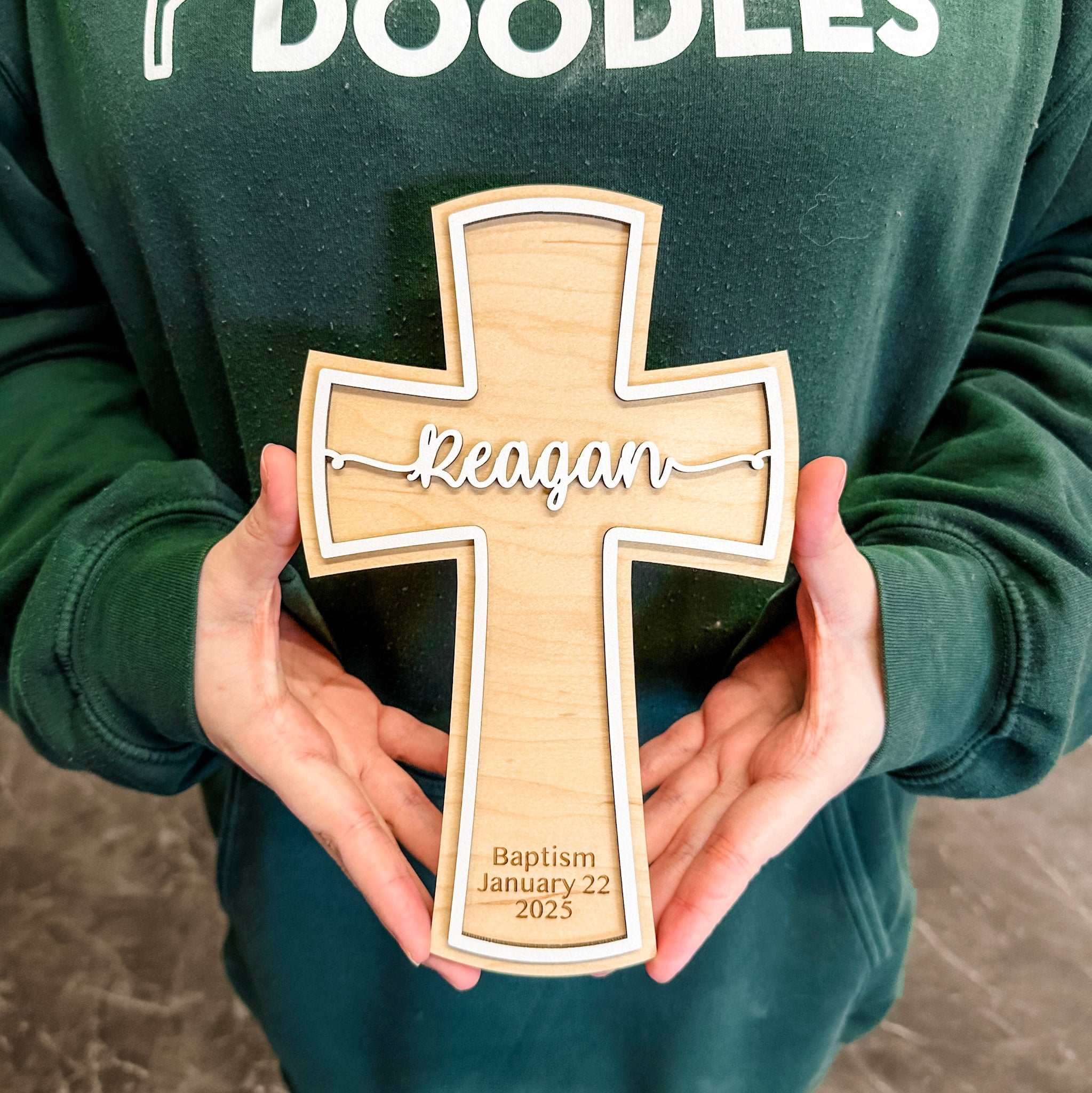 Personalized Cross | 3D Wood Ornament