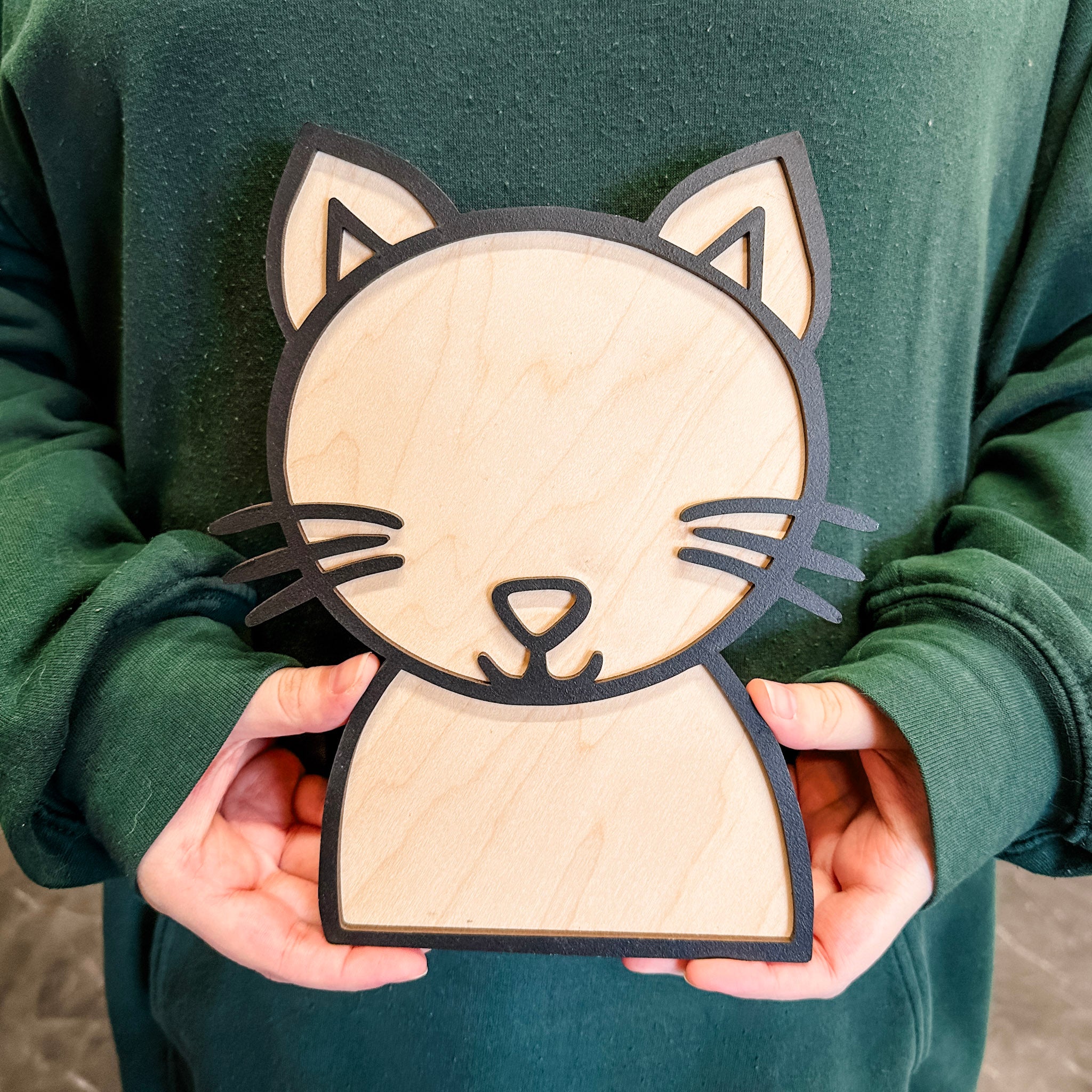 Minimalist Cat / Dog | 3D Walnut & Acrylic Ornament