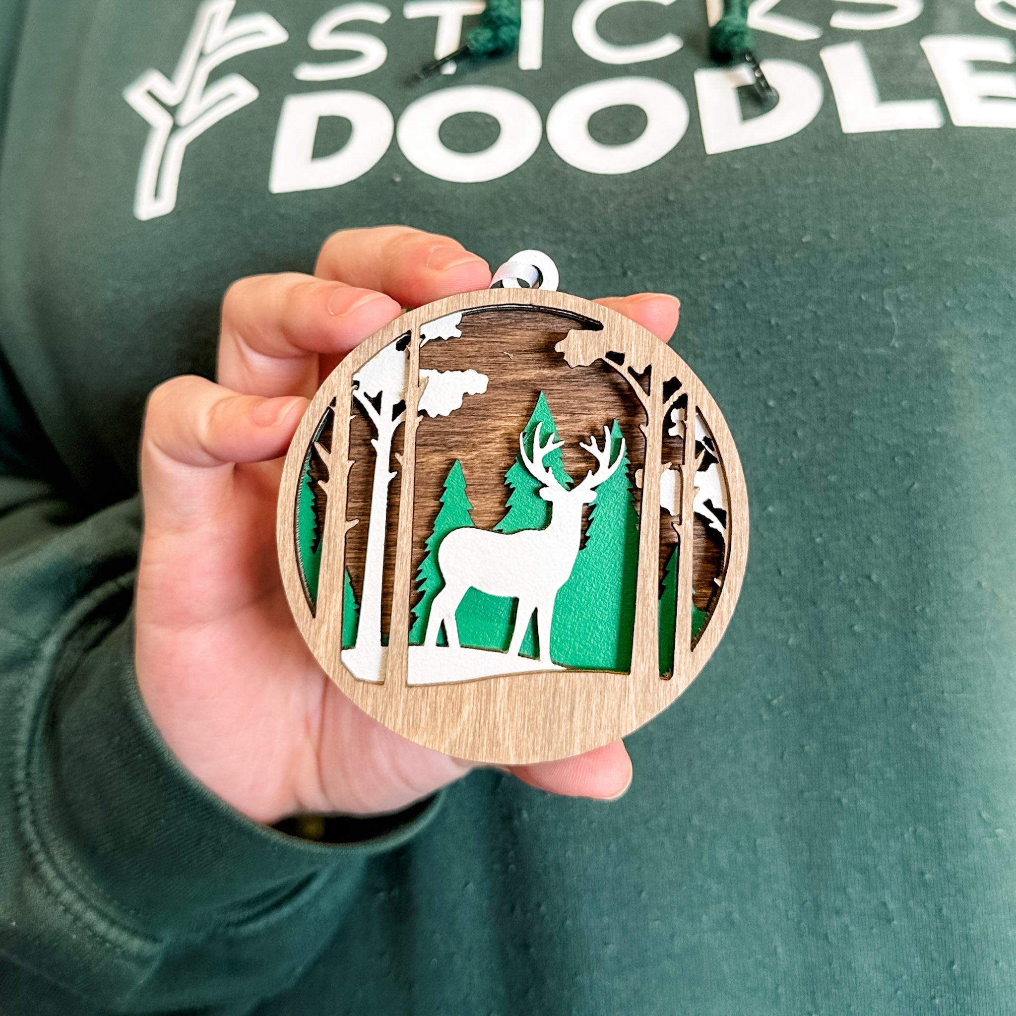 Deer In The Woods | 3D Multilayer Wood Ornament