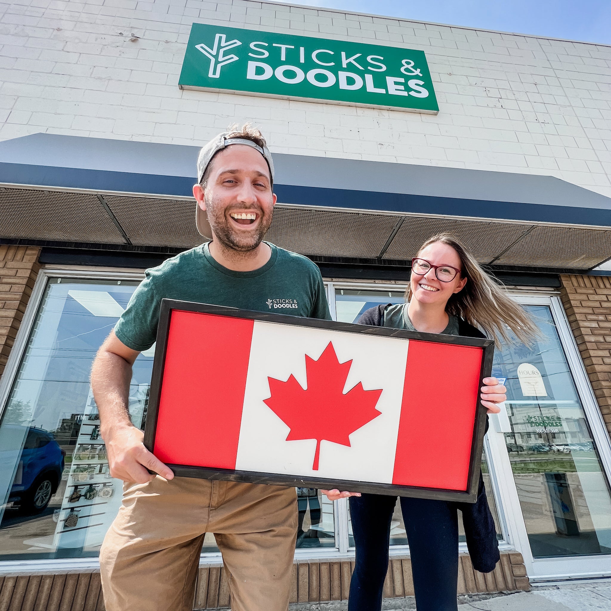 The Canadian Maple Leaf Framed Wooden Flag