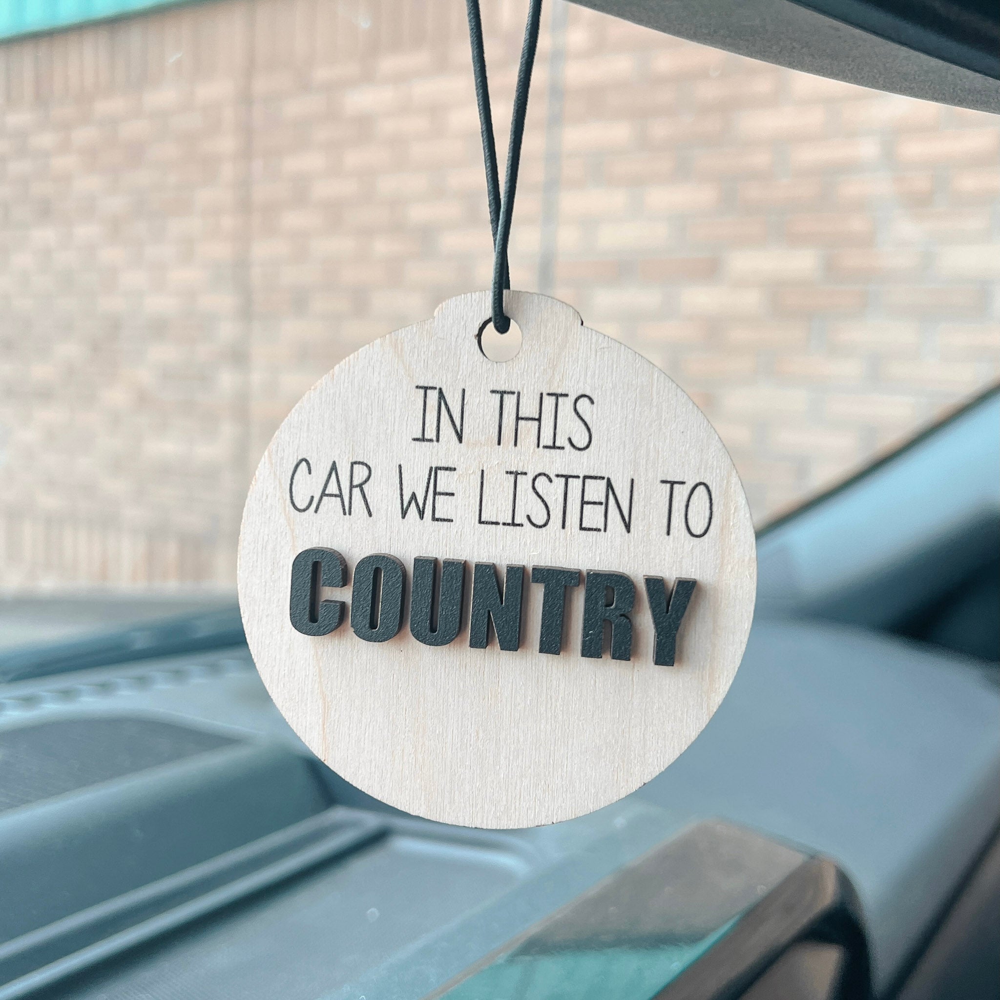 In This Car We Listen To Personalized Car Charm