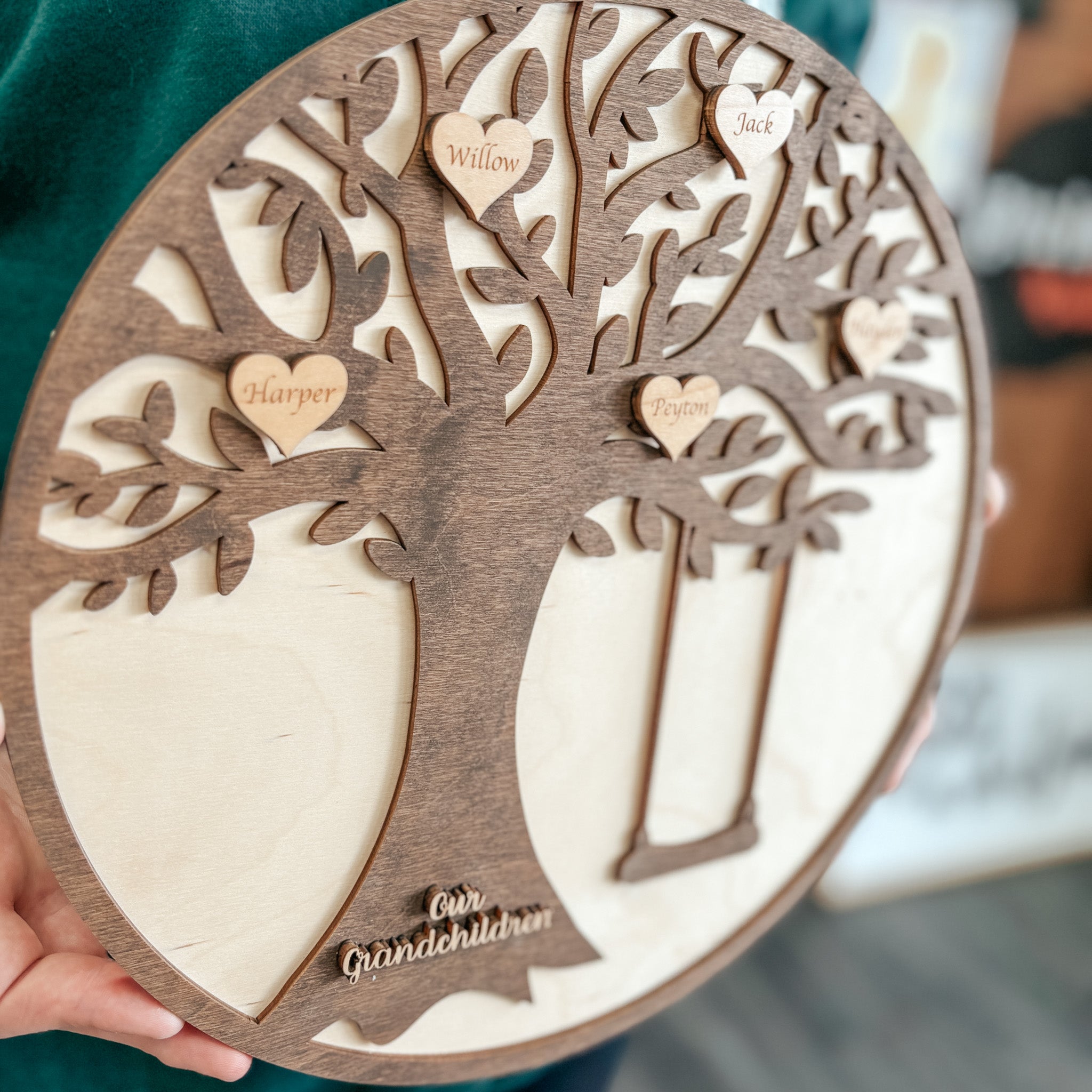 Personalized Family Tree Round Sign - Sticks & Doodles