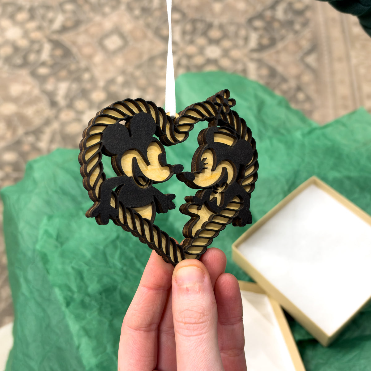 Vintage 1928 Mouse Heart Ornament
