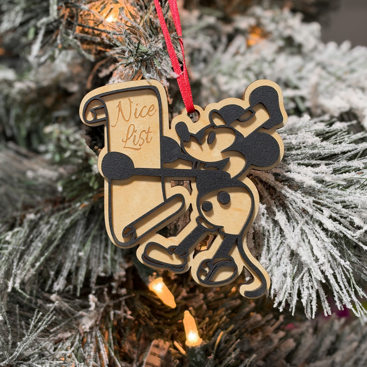 Vintage 1928 Mouse Nice List Ornament