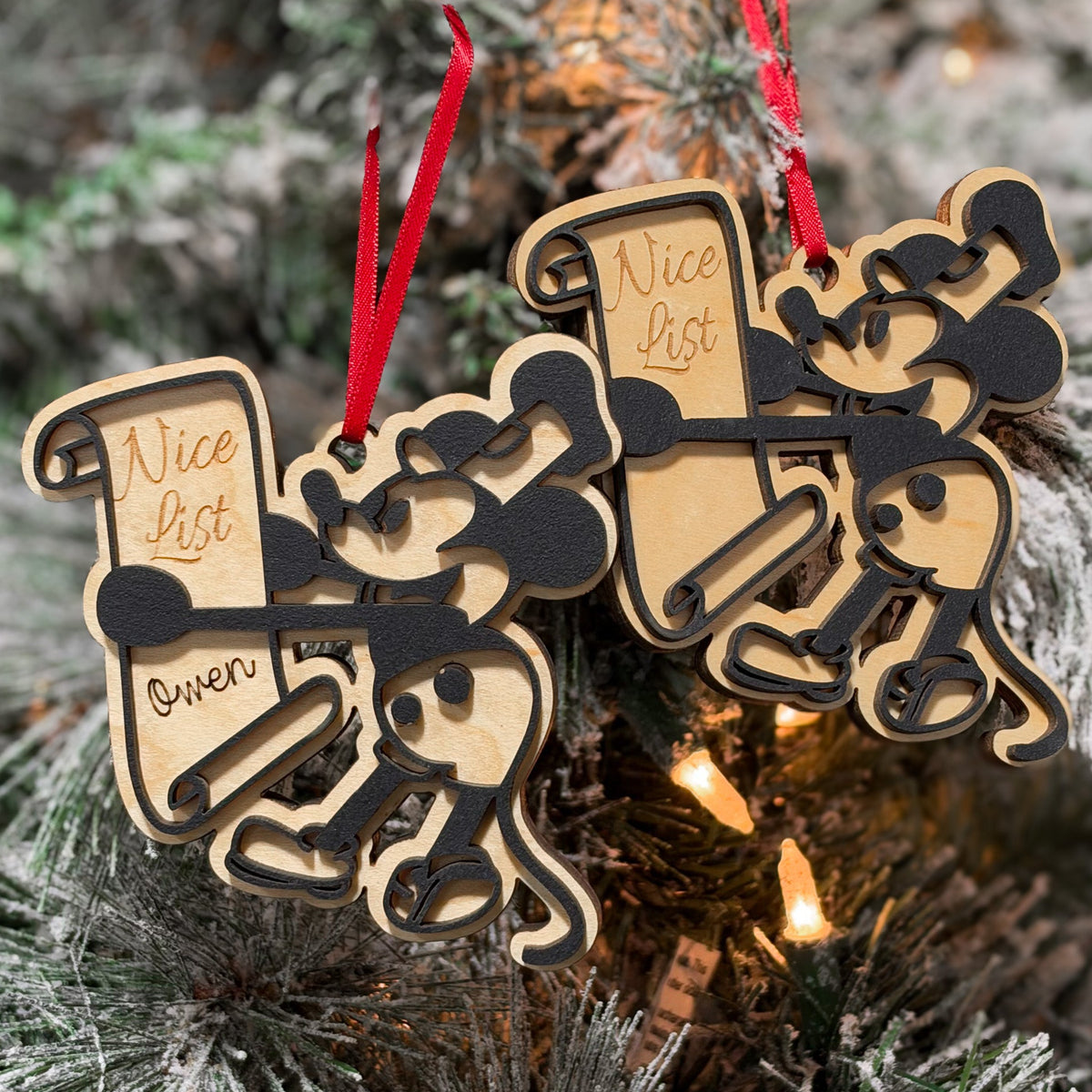 Vintage 1928 Mouse Nice List Ornament