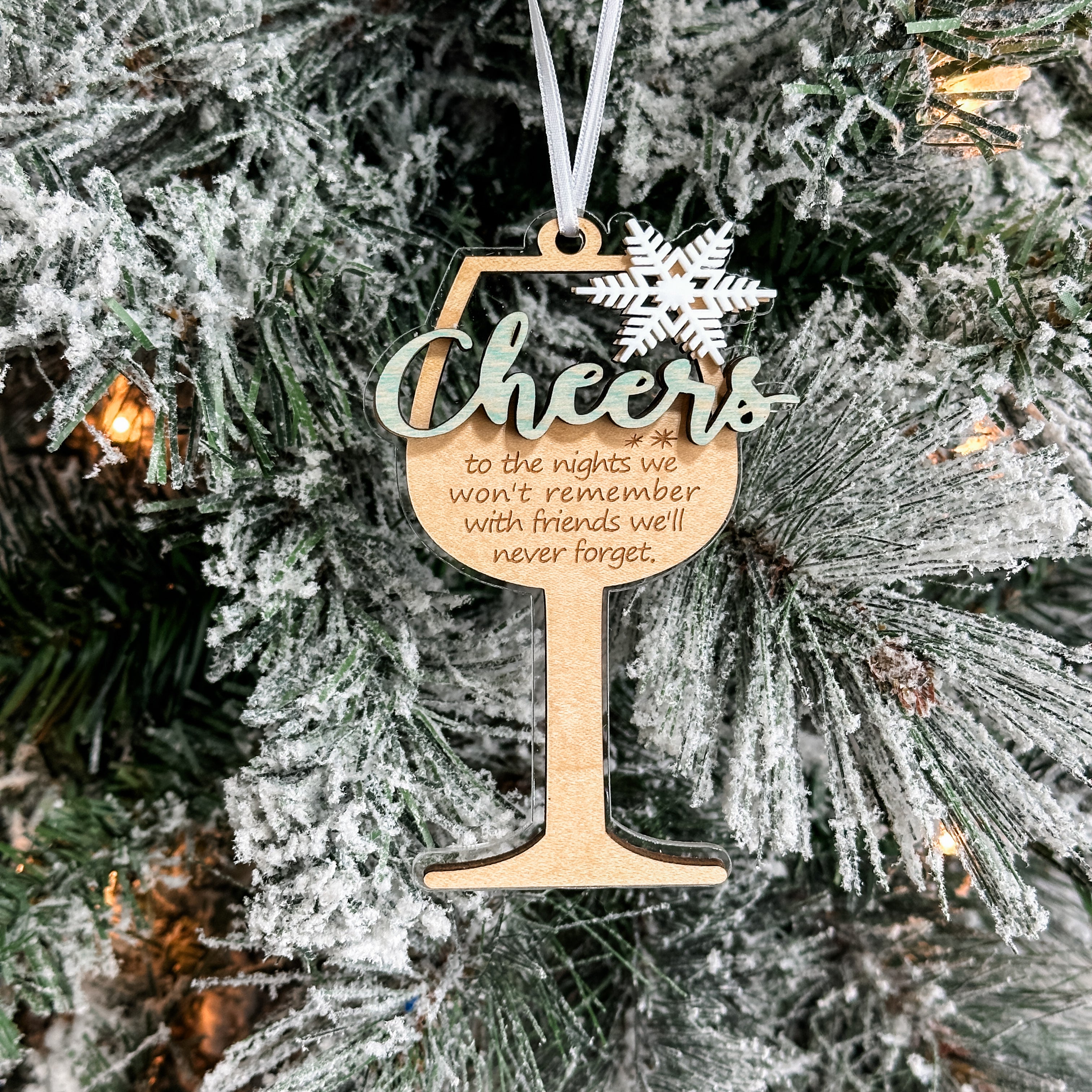Cheers • 3D Wood Ornament • For Friends