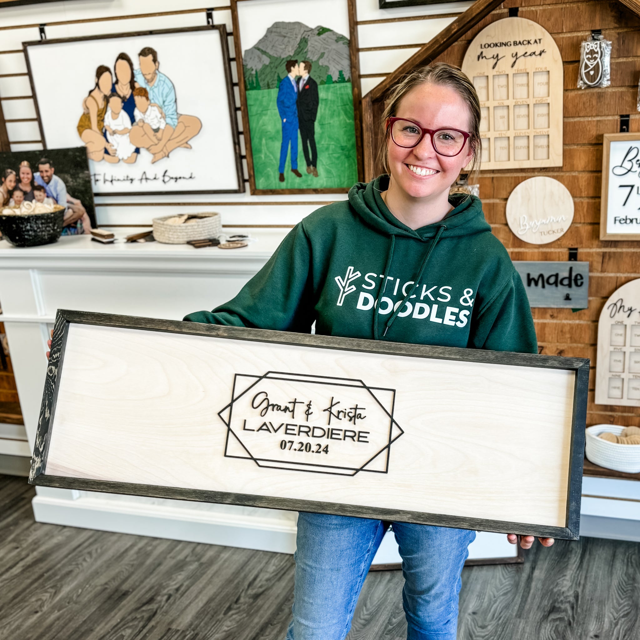 The Modern Framed Wedding Guestbook | 3D Wood Sign