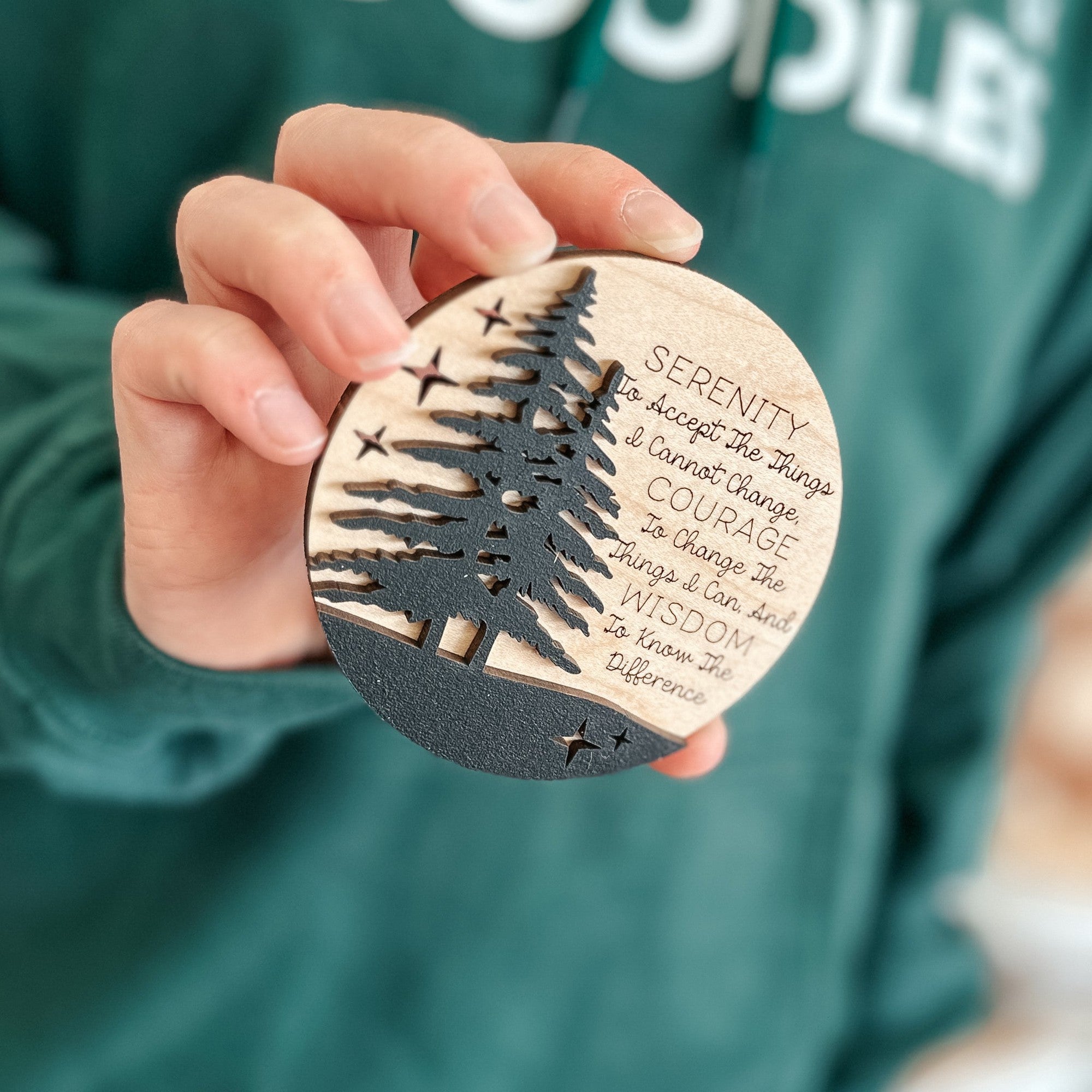 Serenity Prayer Layered Wood Ornament / Magnet / Sign - Sticks & Doodles