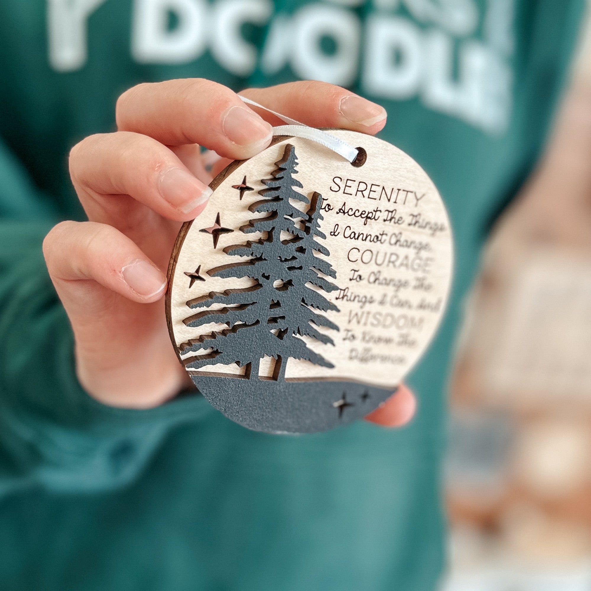 Serenity Prayer Layered Wood Ornament / Magnet / Sign - Sticks & Doodles