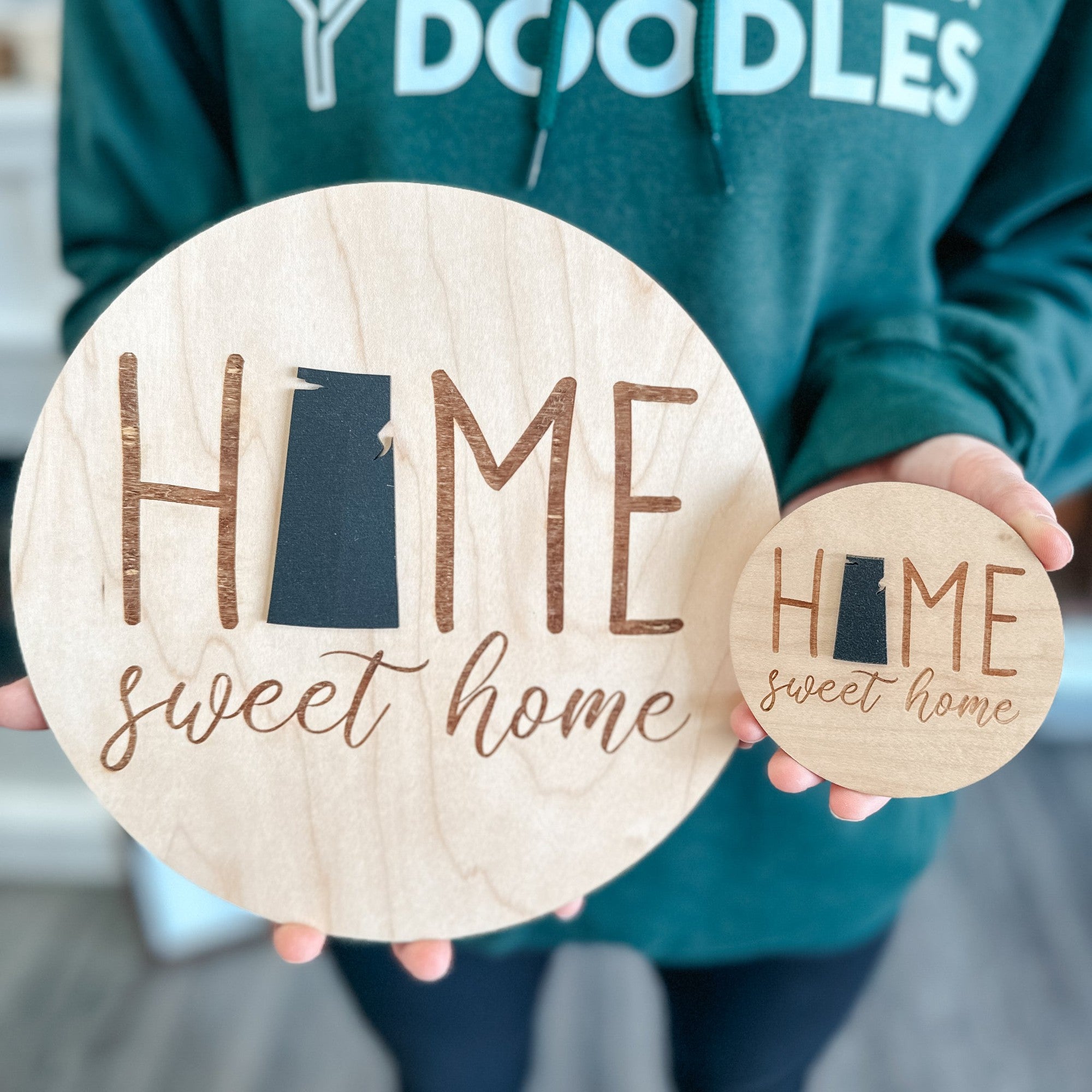 Home Sweet Home Saskatchewan Wood Ornament / Magnet / Sign - Sticks & Doodles