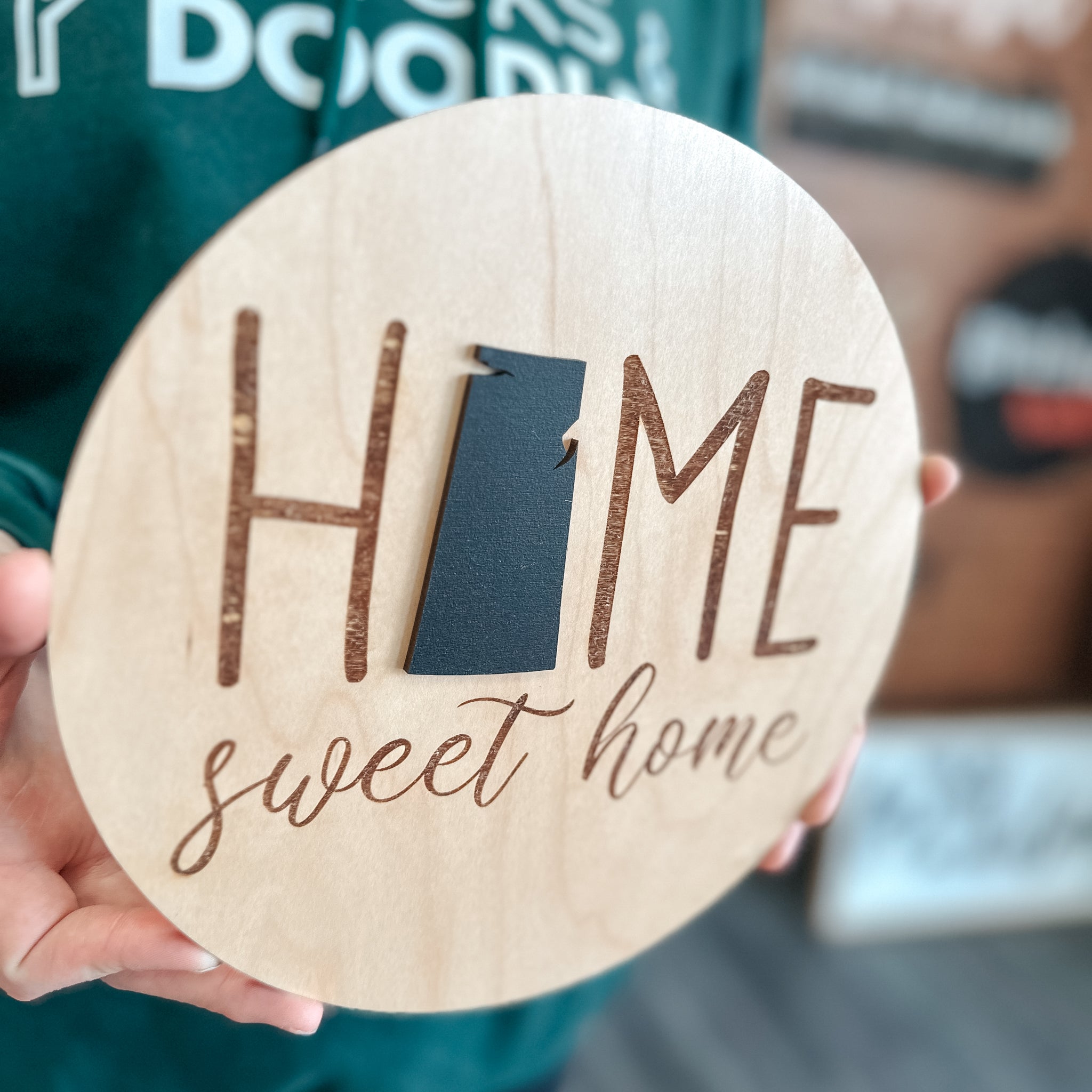 Home Sweet Home Saskatchewan Wood Ornament / Magnet / Sign - Sticks & Doodles