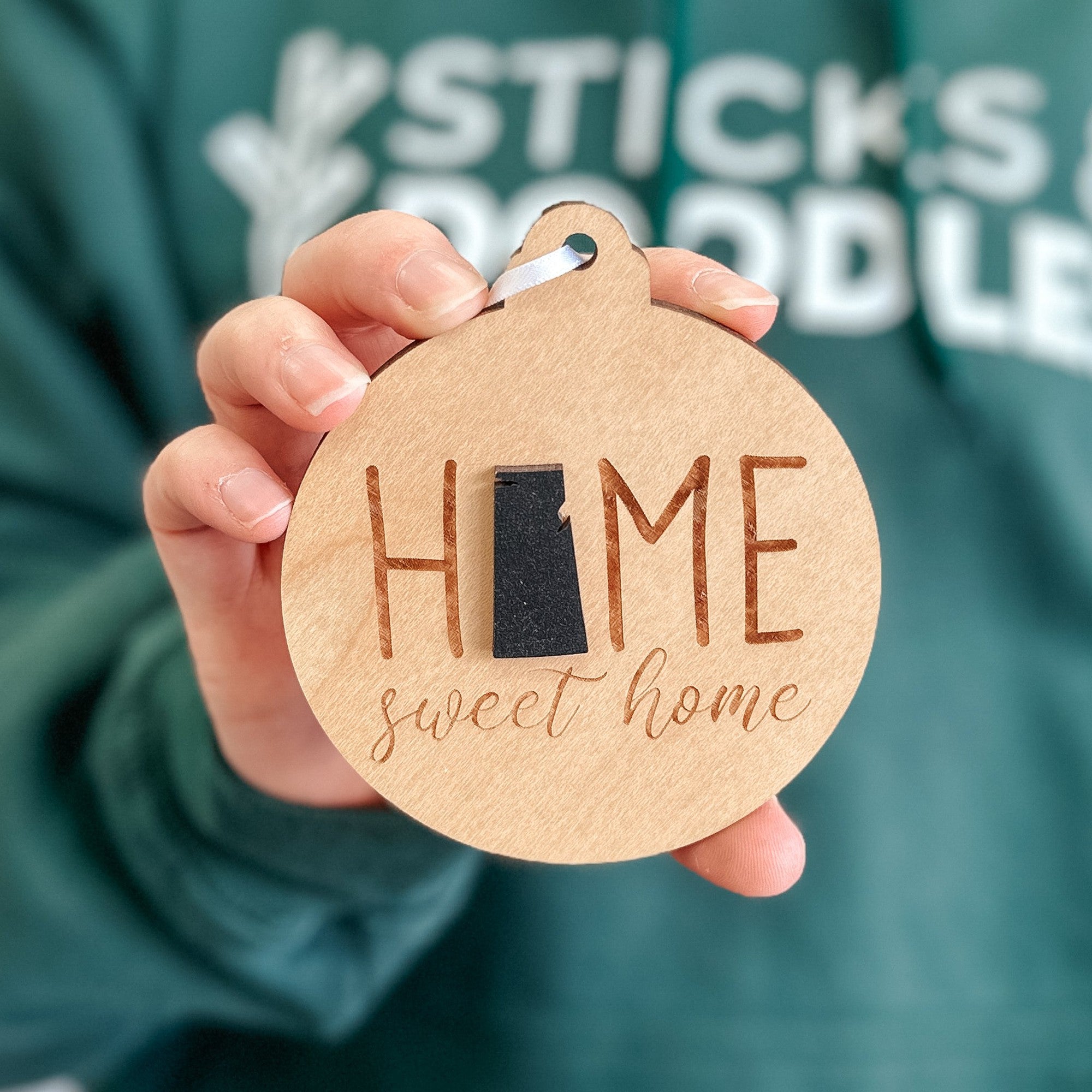 Home Sweet Home Saskatchewan Wood Ornament / Magnet / Sign - Sticks & Doodles