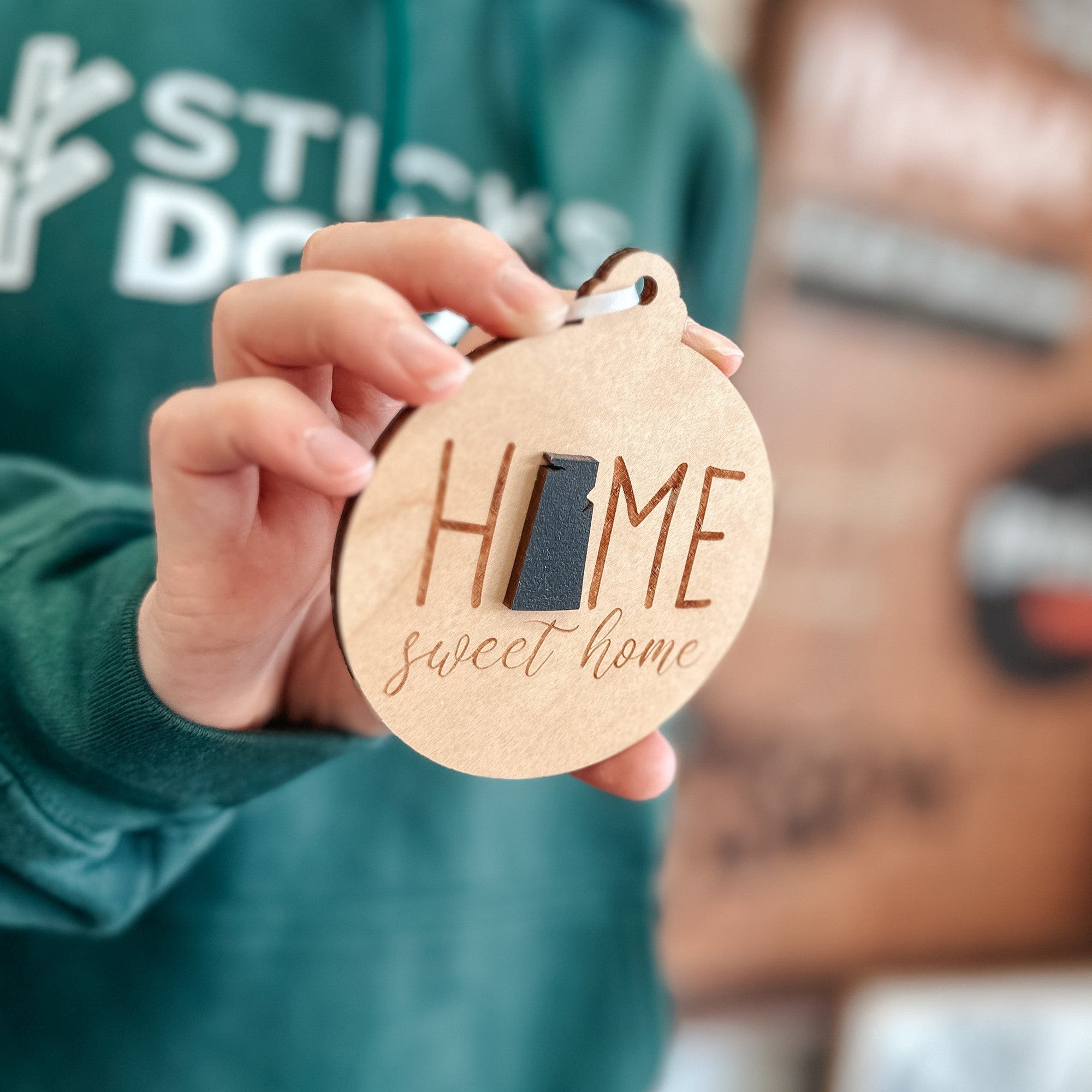 Home Sweet Home Saskatchewan Wood Ornament / Magnet / Sign - Sticks & Doodles