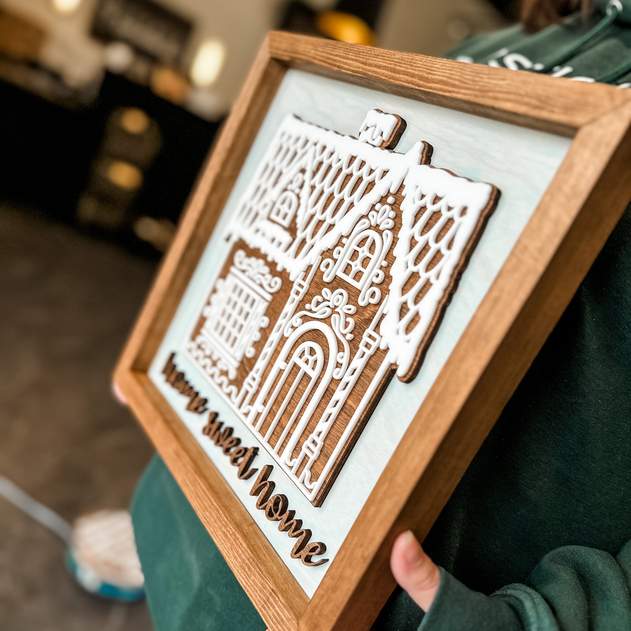 Home Sweet Home Gingerbread 12x12 Sign • Wood & Acrylic Artwork