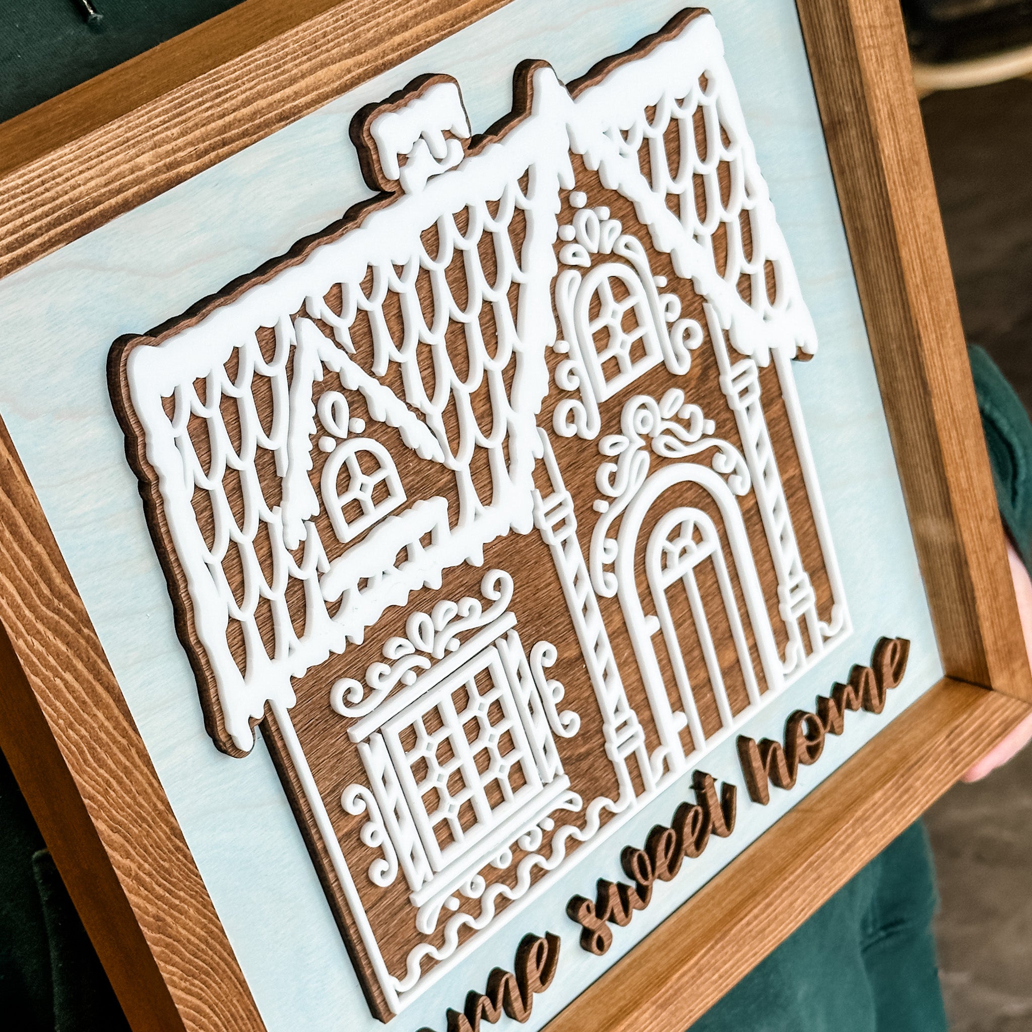 Home Sweet Home Gingerbread 12x12 Sign • Wood & Acrylic Artwork