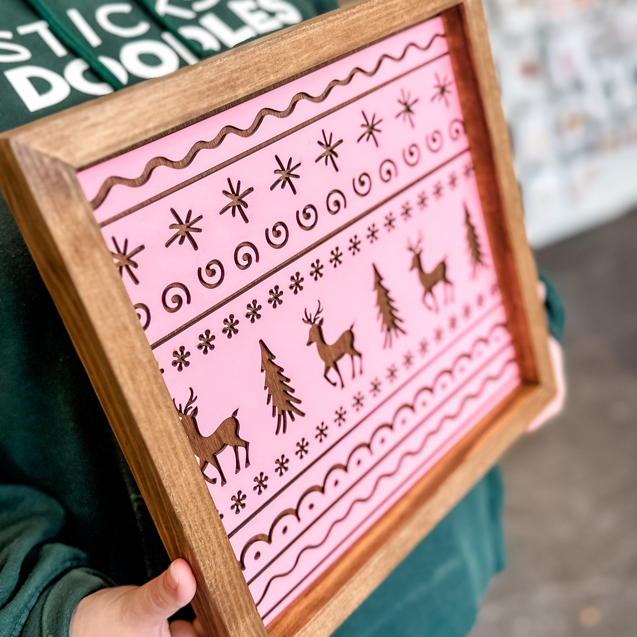 Christmas Pattern 12x12 Sign • Wood & Acrylic Artwork