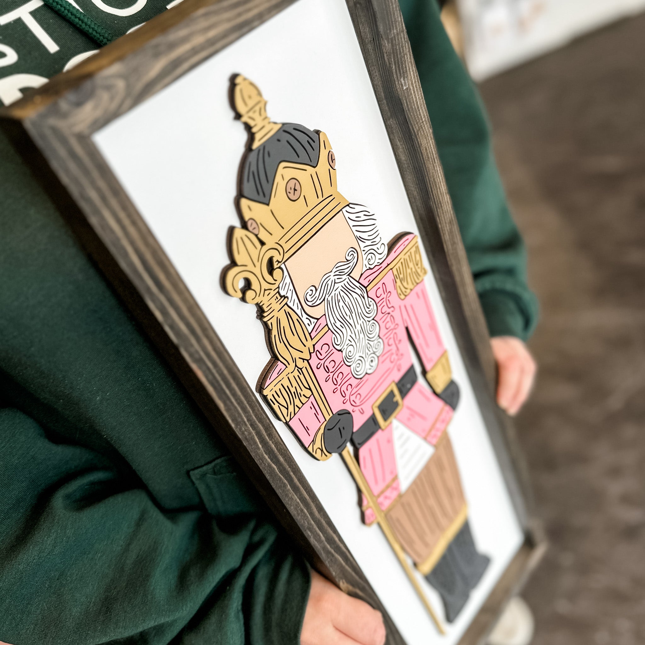 Nutcracker Minimalist • 3D Christmas Wood Artwork