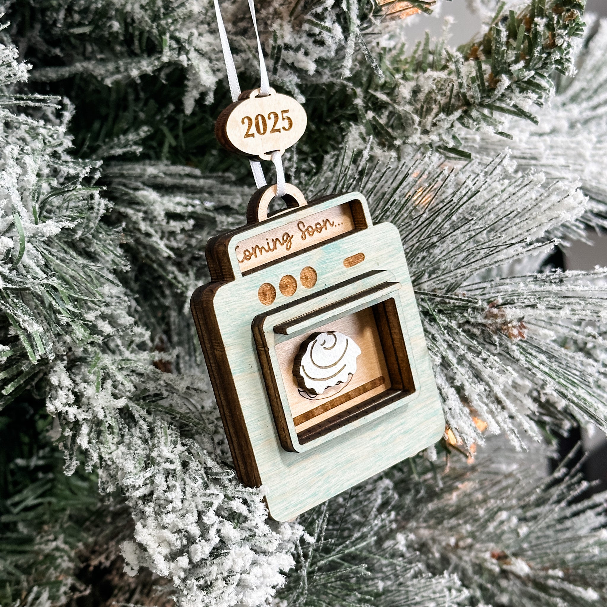 Bun in the Oven • 3D Wood Ornament • For Birth Announcements