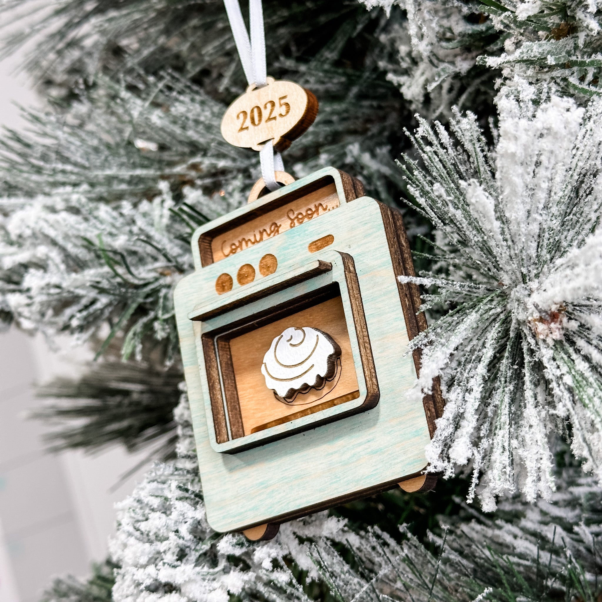 Bun in the Oven • 3D Wood Ornament • For Birth Announcements