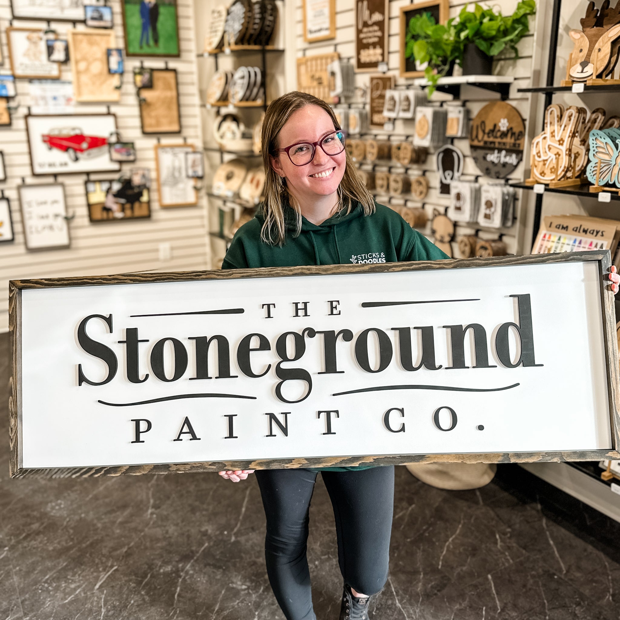 Custom Framed Logo Wood Sign