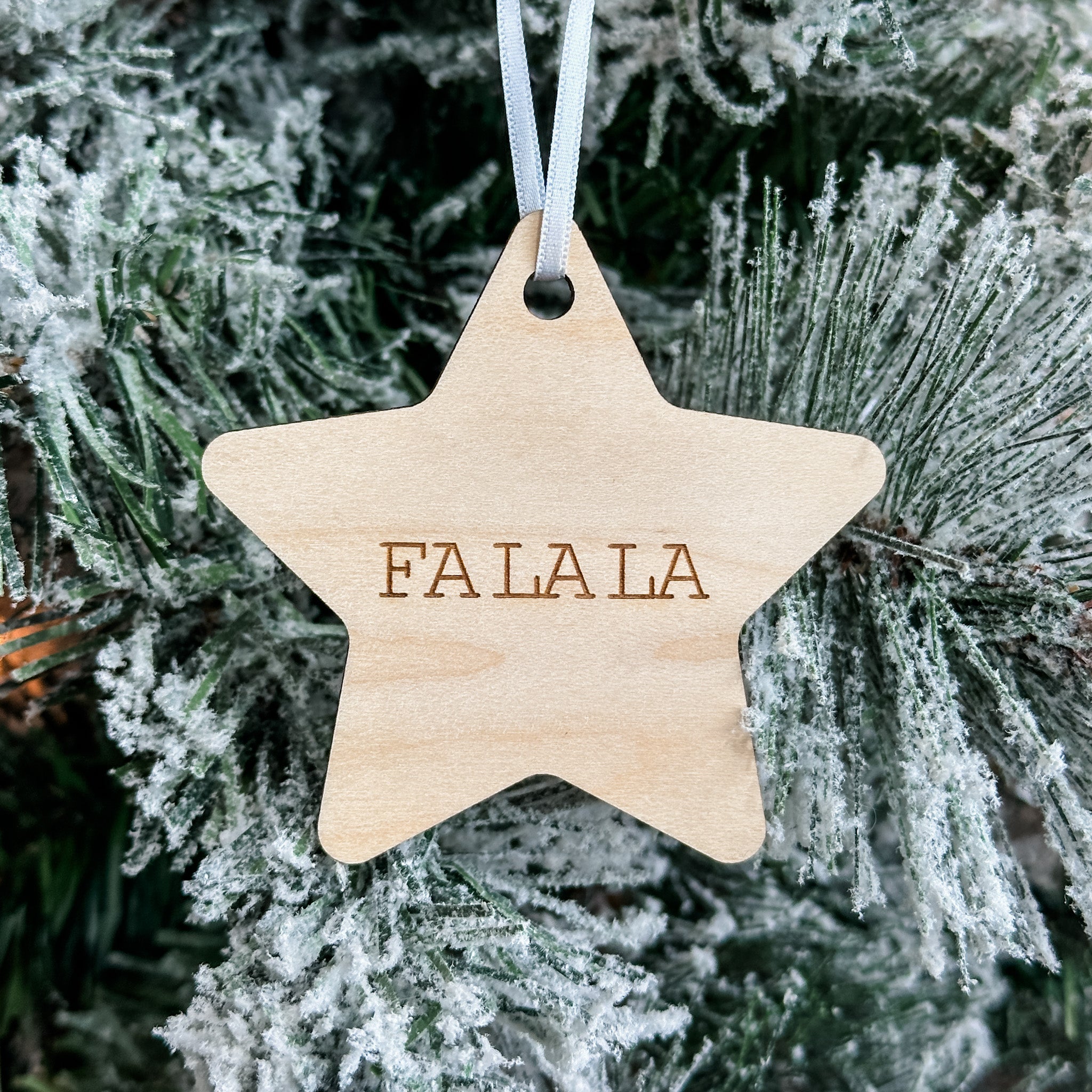 Classic Christmas Stars • Engraved Wood Ornament (Choose from 8!)