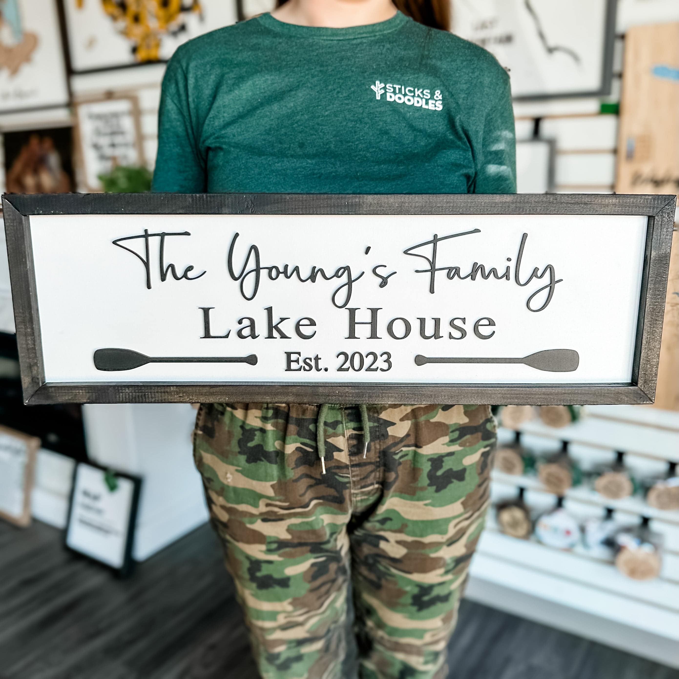 Personalized Beach/Lake House Artwork - Sticks & Doodles