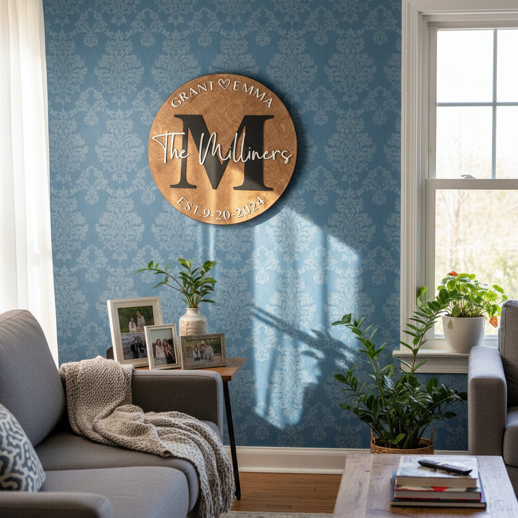 The Timeless Round Family Name Sign